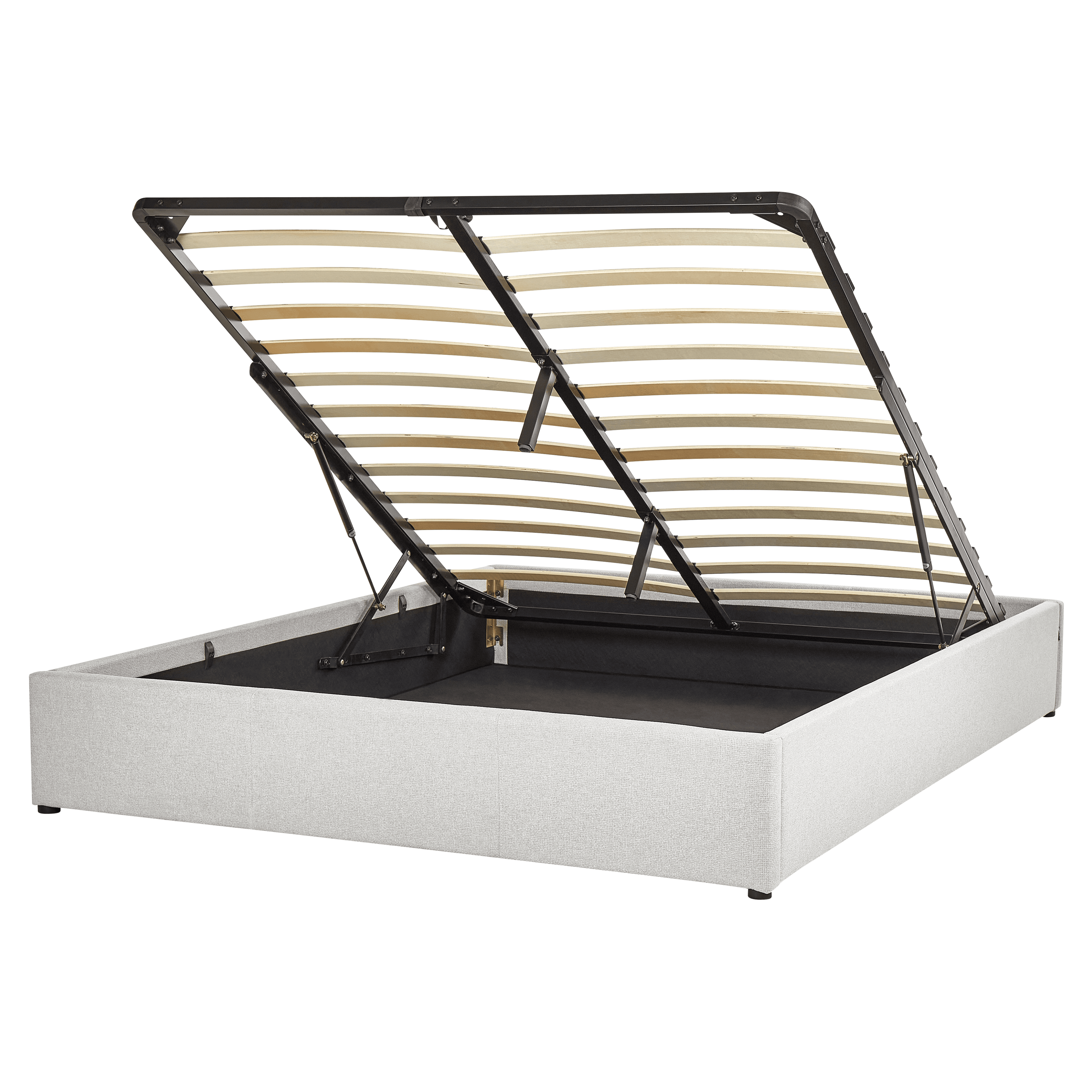 Sänky säilytystilalla kangas DINAN 160 x 200 cm Vaaleanharmaa