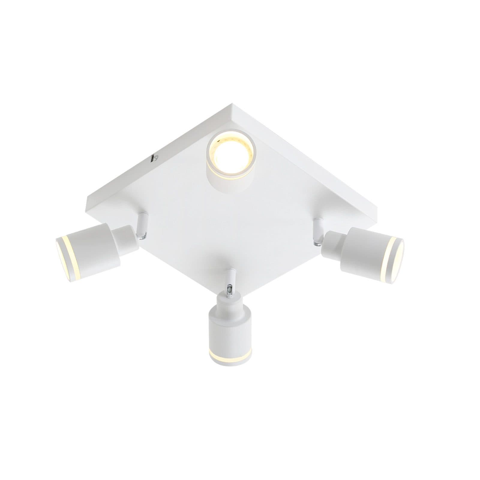 NETTLIFE Mustat kattokohdevalot 4 liekkiä GU10 säädettävä metalli sisäkäyttöön säädettävä 355° ilman lamppua