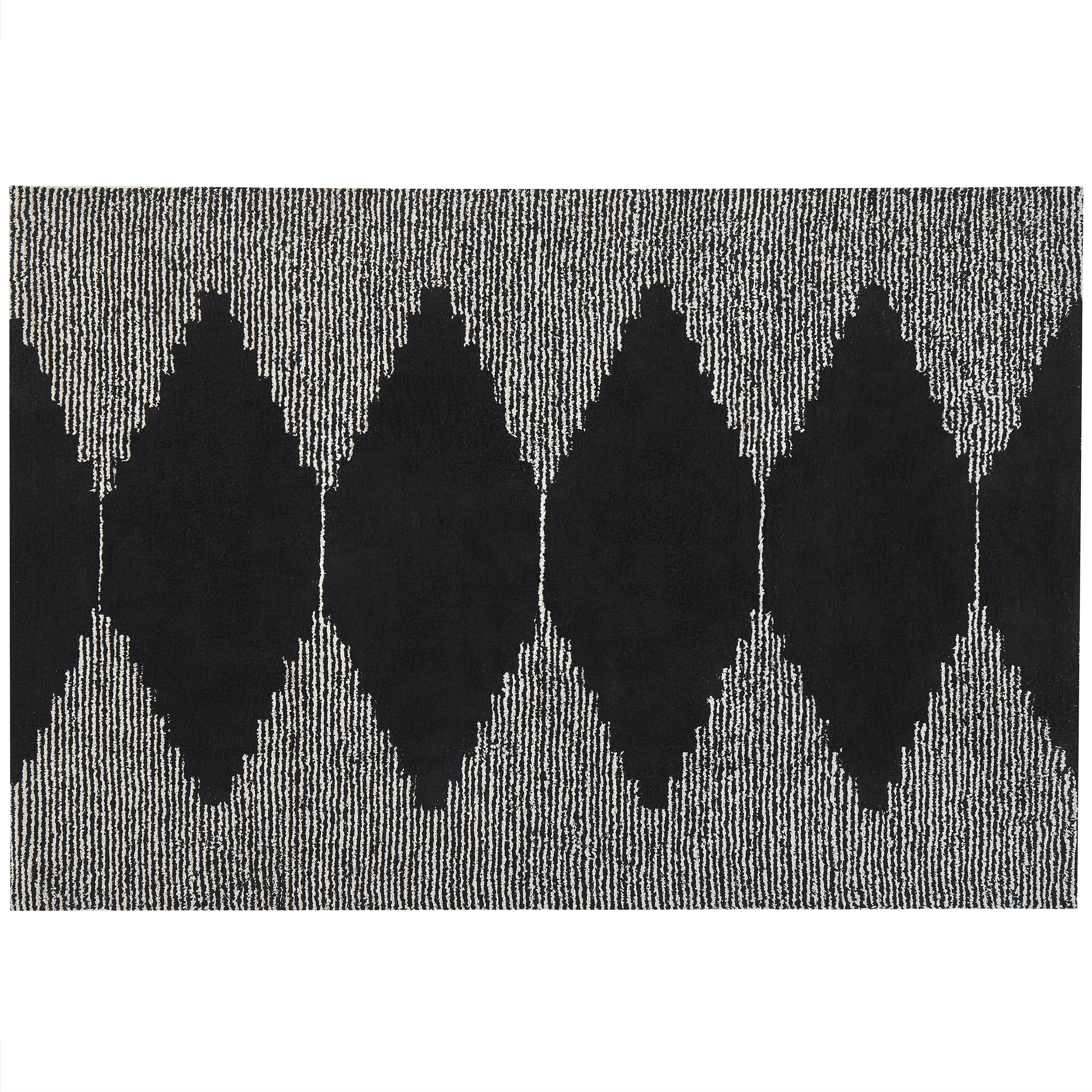 Matto BATHINDA Musta/valkoinen 160 x 230 cm puuvilla