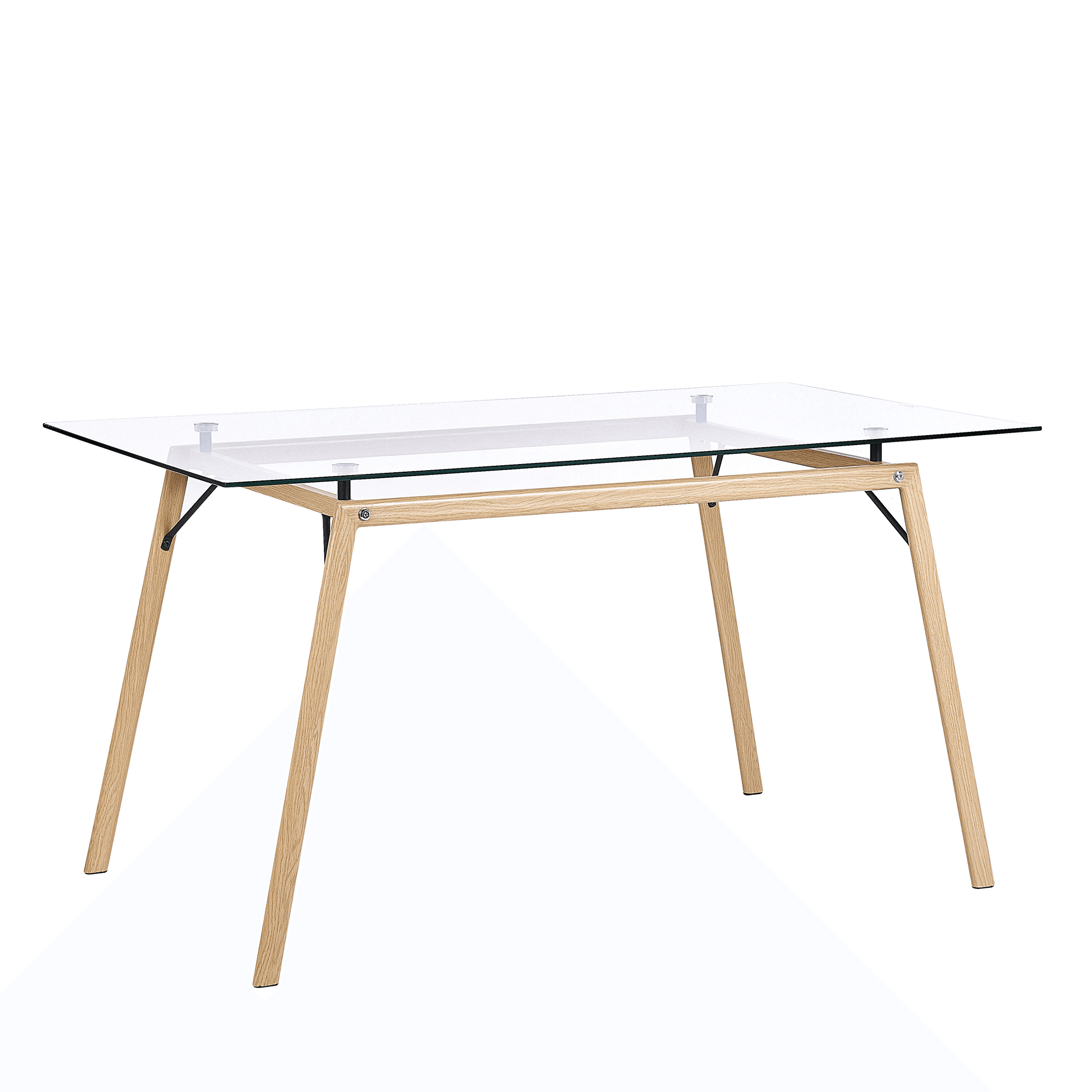 Ruokapöytä KAMINA Vaaleanruskea 140 cm 80 cm karkaistu lasi – Beliani