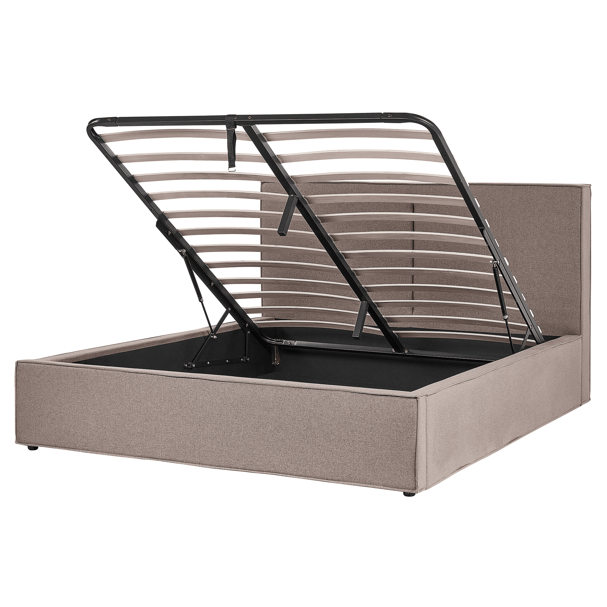 Sänky säilytystilalla kangas MOISSAC 160 x 200 cm Ruskeanharmaa