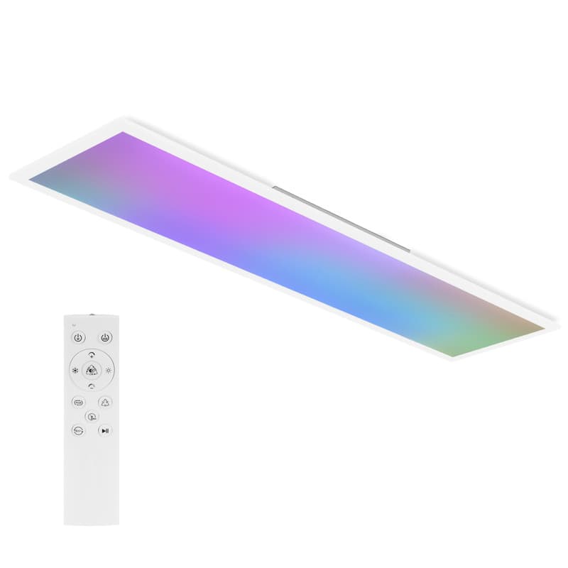 NETTLIFE LED - kattovalaisin, 120 x 30cm, himmennettävä, pitkä, RGB - taustavalo, tasainen Värinvaihto Kaukosäätimellä, 36W – Nettlife