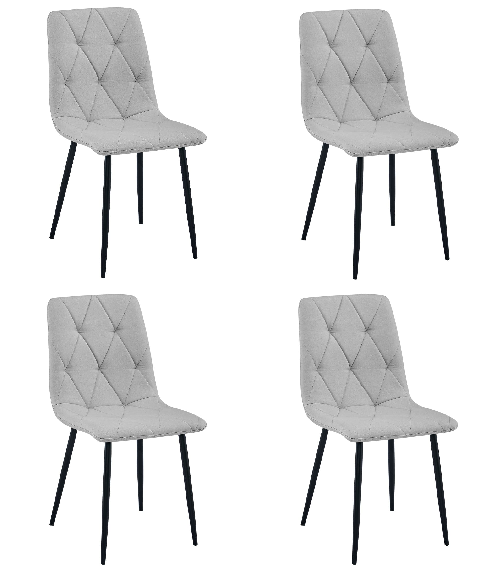 LIBRA-tuoli, vaaleanharmaa kangas, mustat jalat (4 kpl) – Leobert