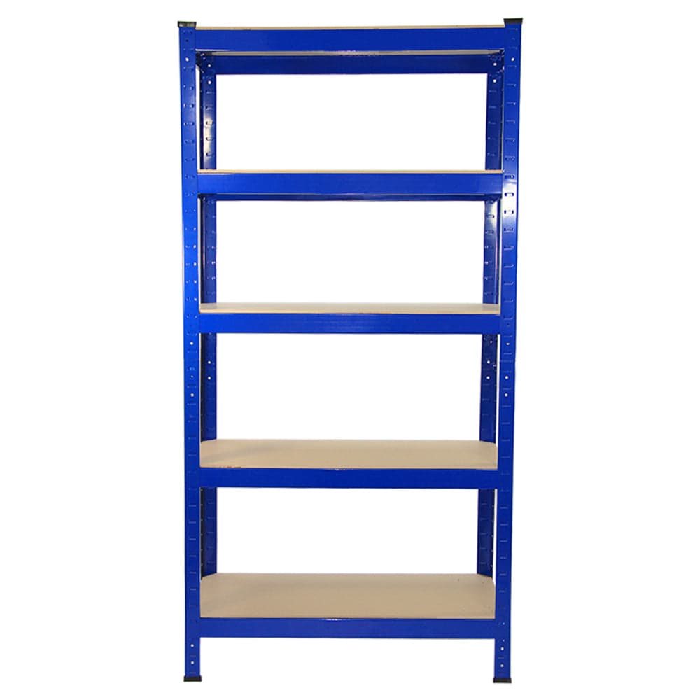 Varastohyllystö, raskaaseen käyttöön, autotalli, 5 tasoa, 75 cm, teräshyllyt, varasto [sininen, 8 kpl]