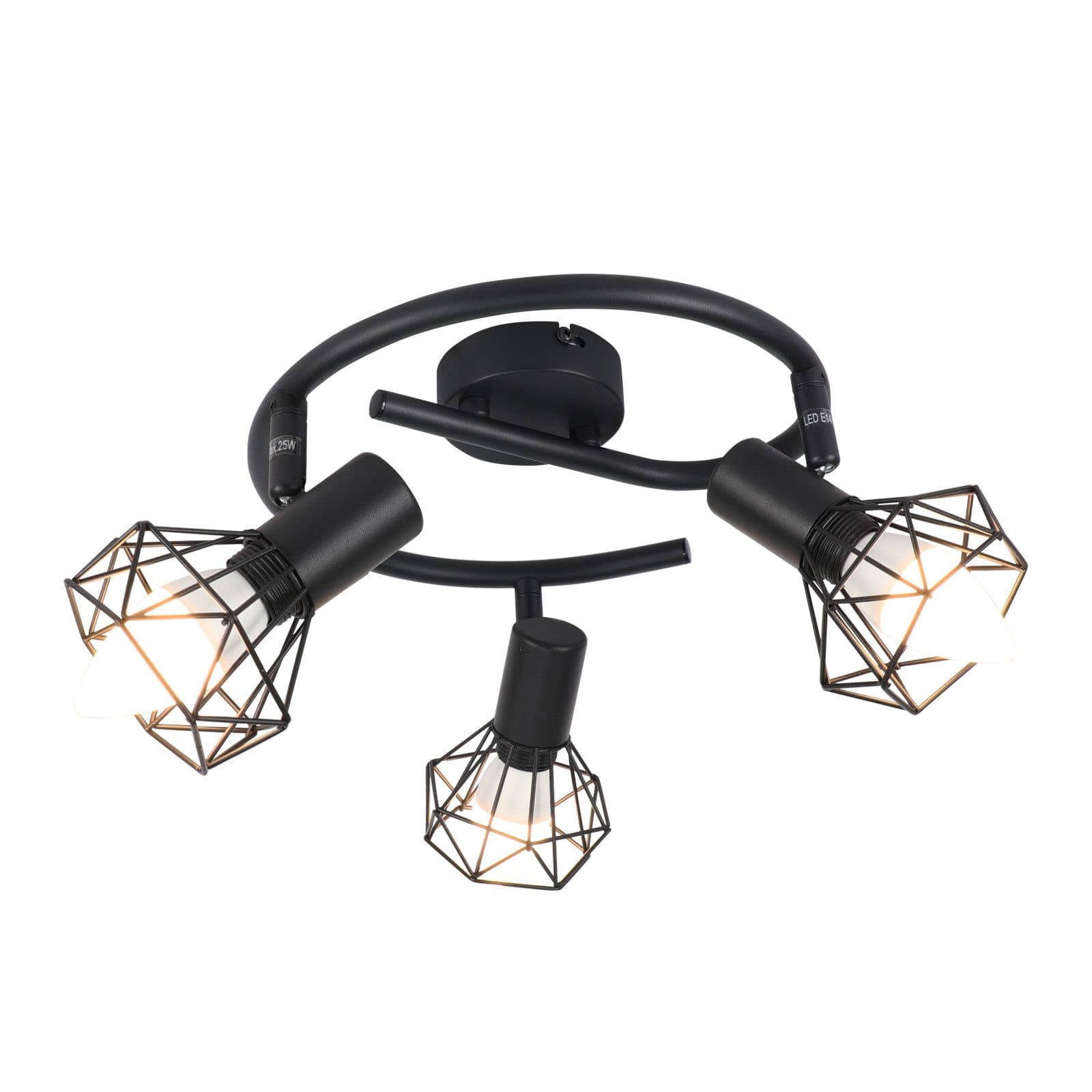 NETTLIFE - kattospottivalaisin mustaa metallia