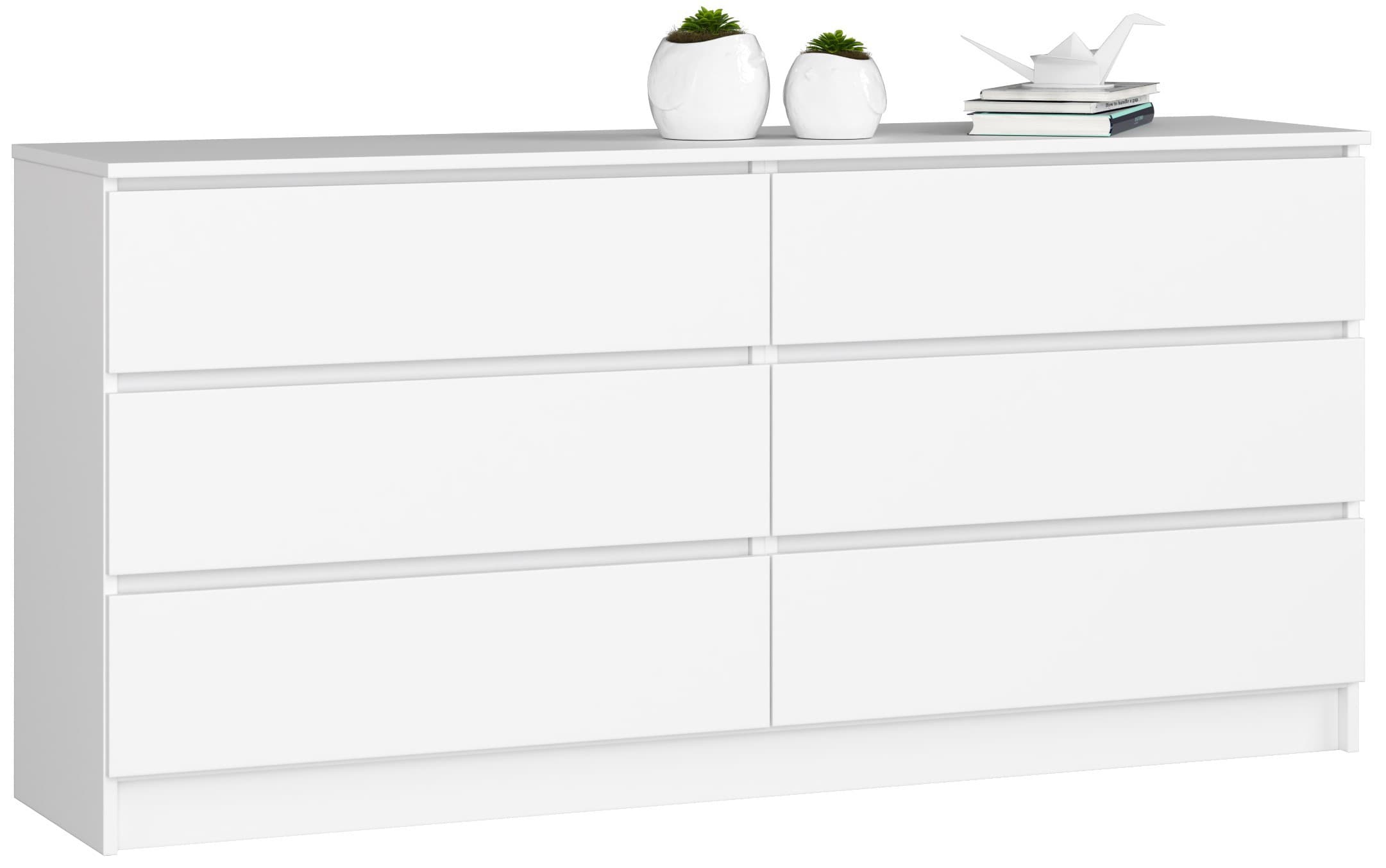 Akord Senkki 6 Laatikkoa Valkoinen 160x40x77 – Akord