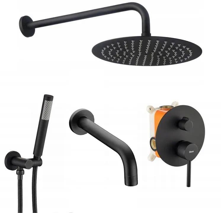 REA suihkusetti LUNGO musta, 38, 5X16X9CM