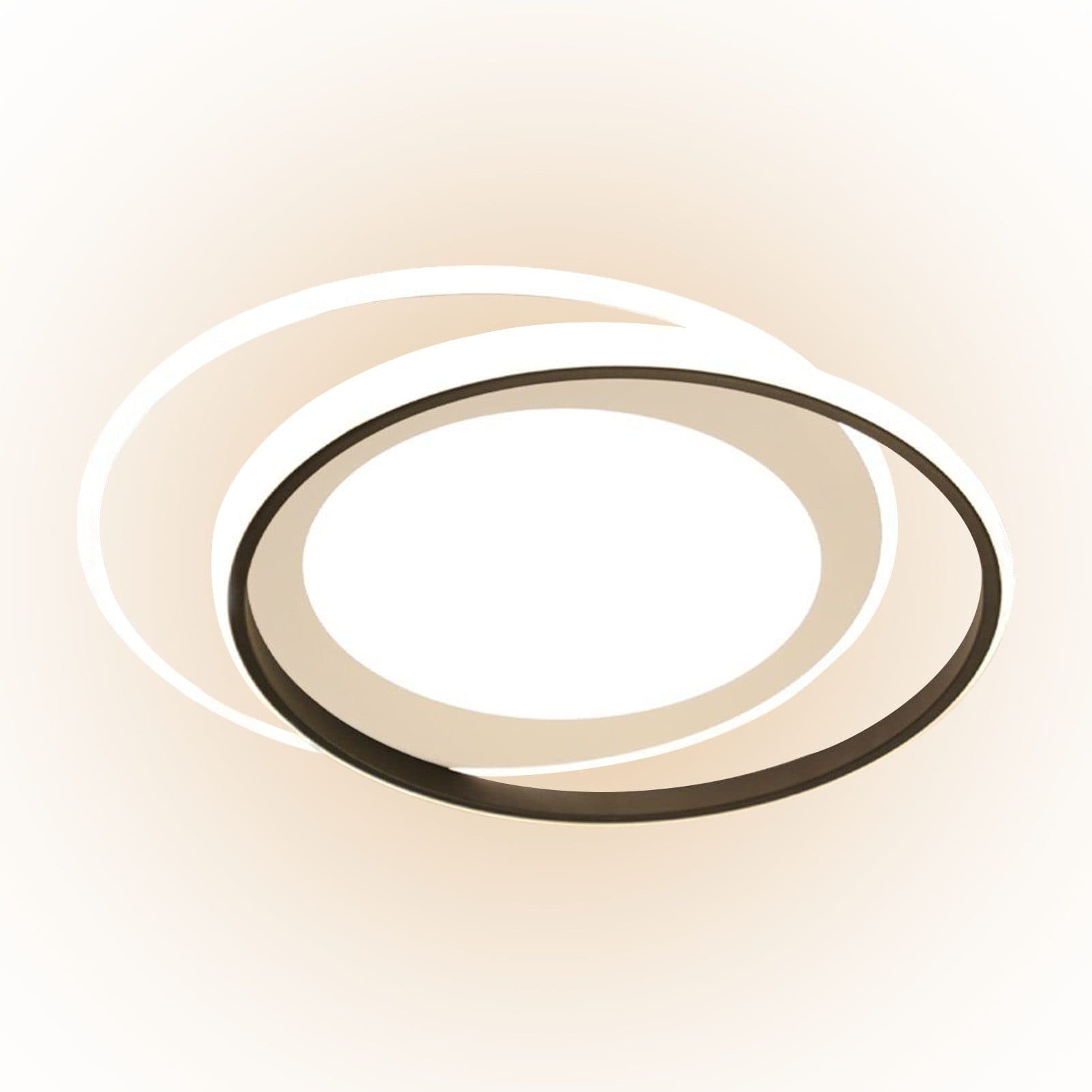 NETTLIFE LED - kattovalaisin, mustavalkoinen pyöreä, 66W moderni, himmennettäväKaukosäätimellä, olohuoneen lamppu, makuuhuoneeseen Keittiöön – Nettlife