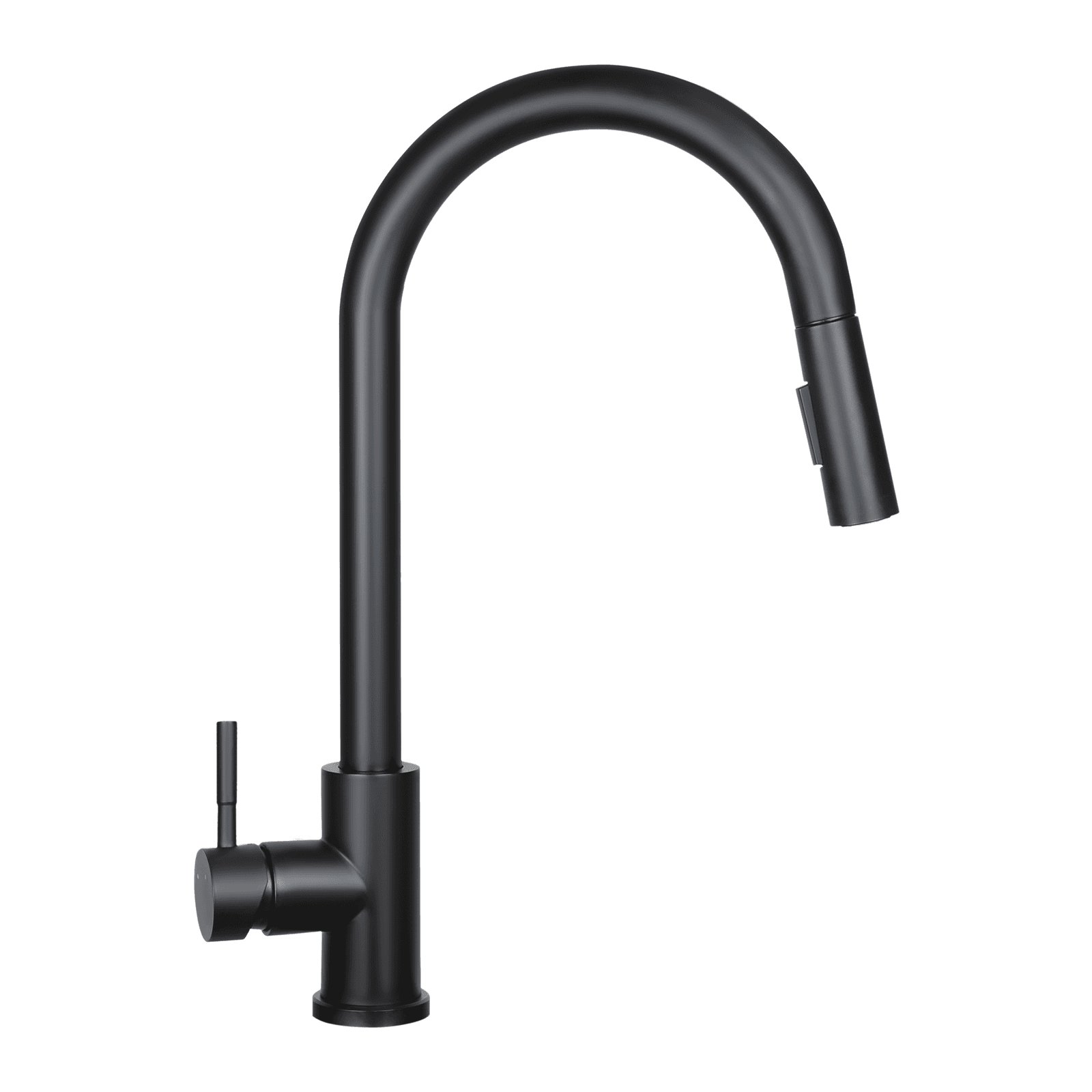 NETTLIFE - keittiöhana ulosvedettävällä suihkupäällä, korkeapaine, ruostumaton teräs, kaksoissuihku, 360° kääntyvä, musta – Nettlife