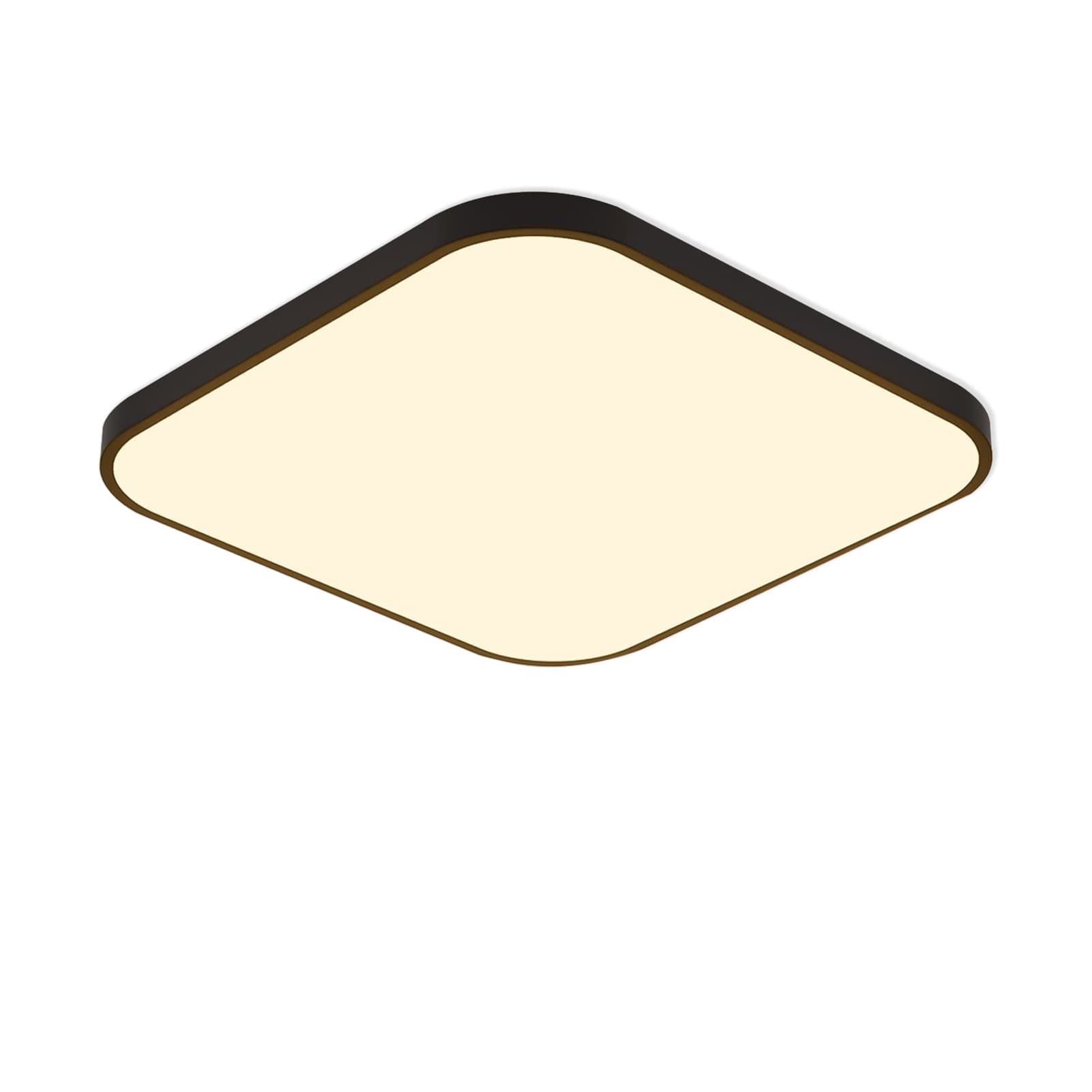 NETTLIFE LED - kattovalaisin, litteä, 27cm Keittiön, lamppu, musta, lämmin Valkoinen, 19W, neliönmuotoinen, makuuhuoneen Kylpyhuoneen, lamppu, IP44 – Nettlife