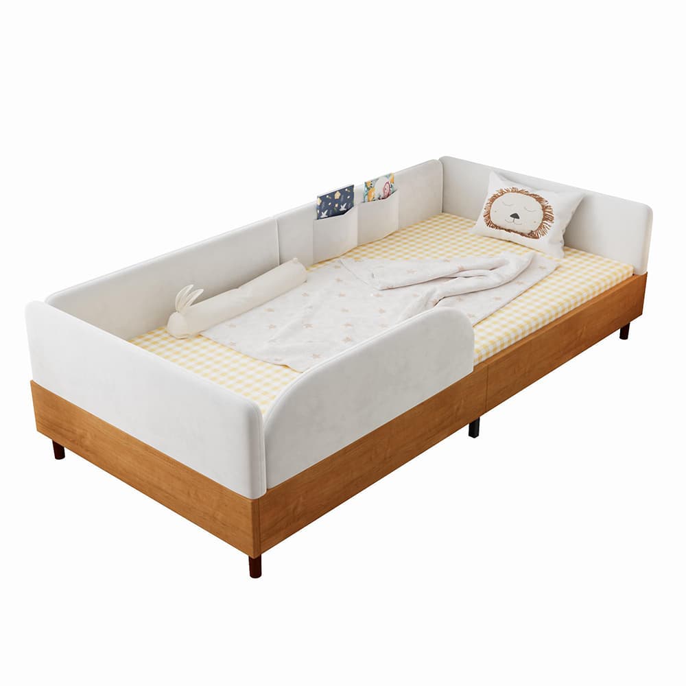 Lastensänky 90x200 cm, pehmeällä törmäyssuojaava vaahtoreunalla