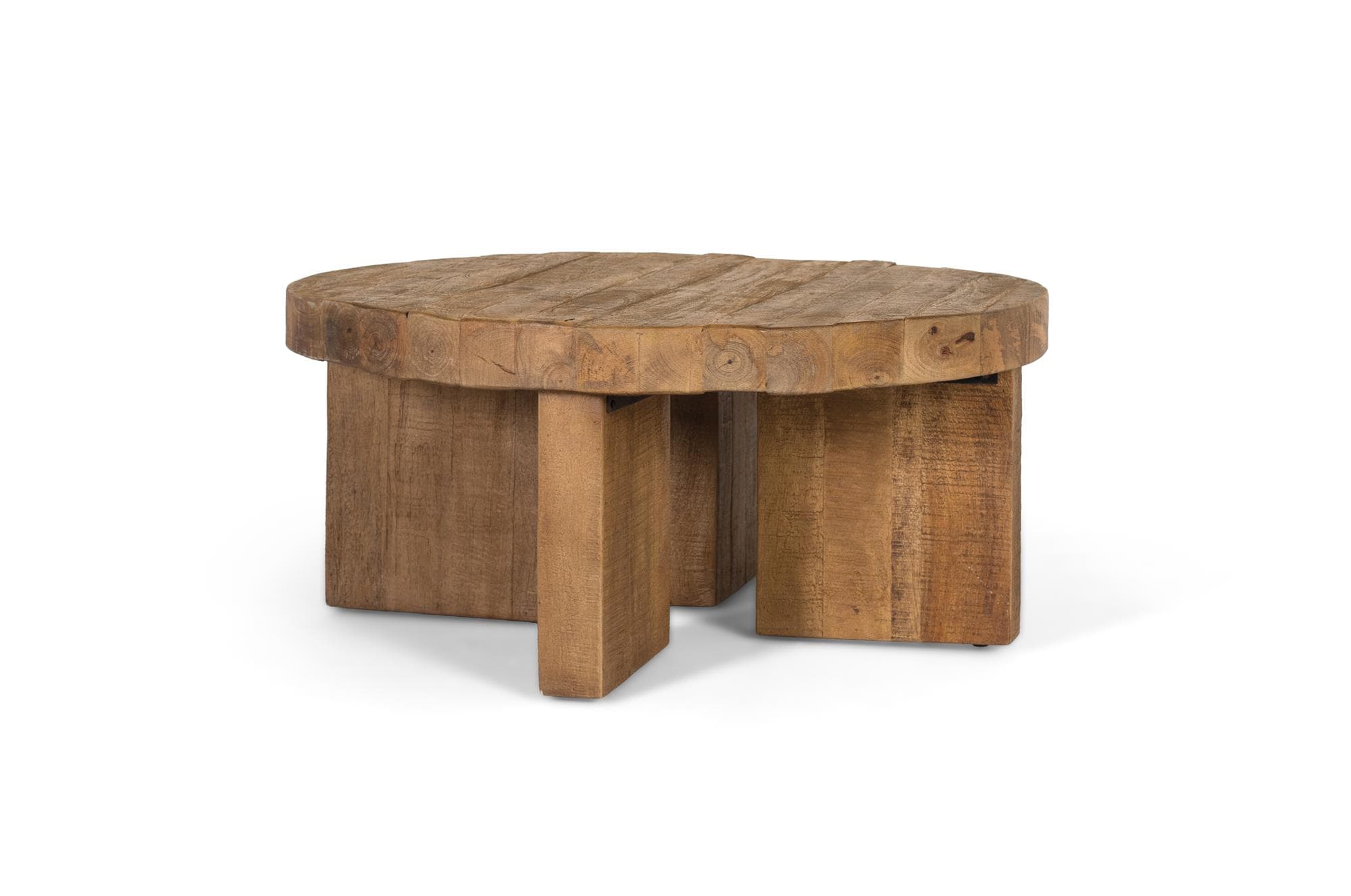 Pyöreä sohvapöytä luonnonvärisestä mangopuusta – Giner y Colomer