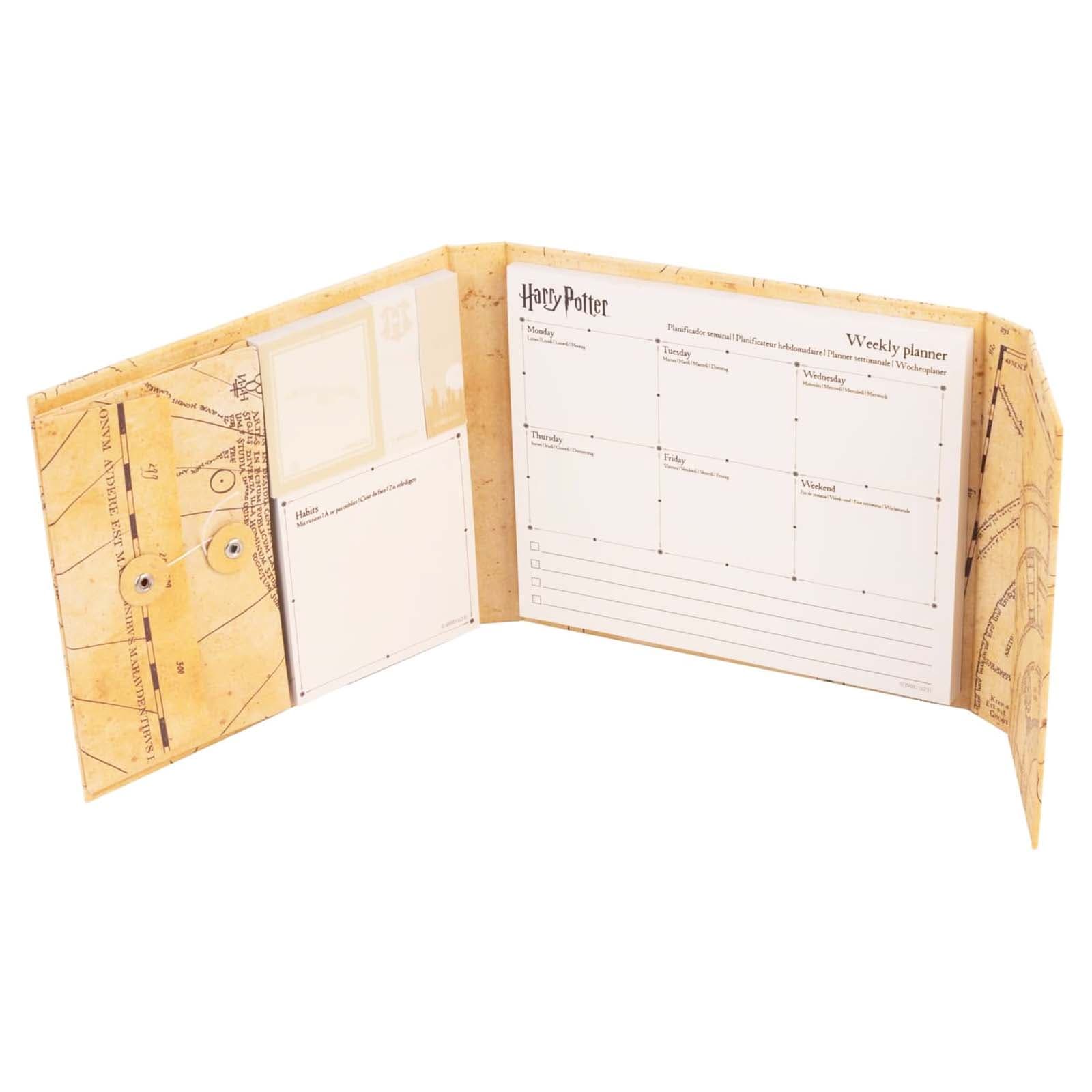 Viikkoagenda Marauderin kartta 19,3×16,5 cm, muistilapuilla – Harry Potter