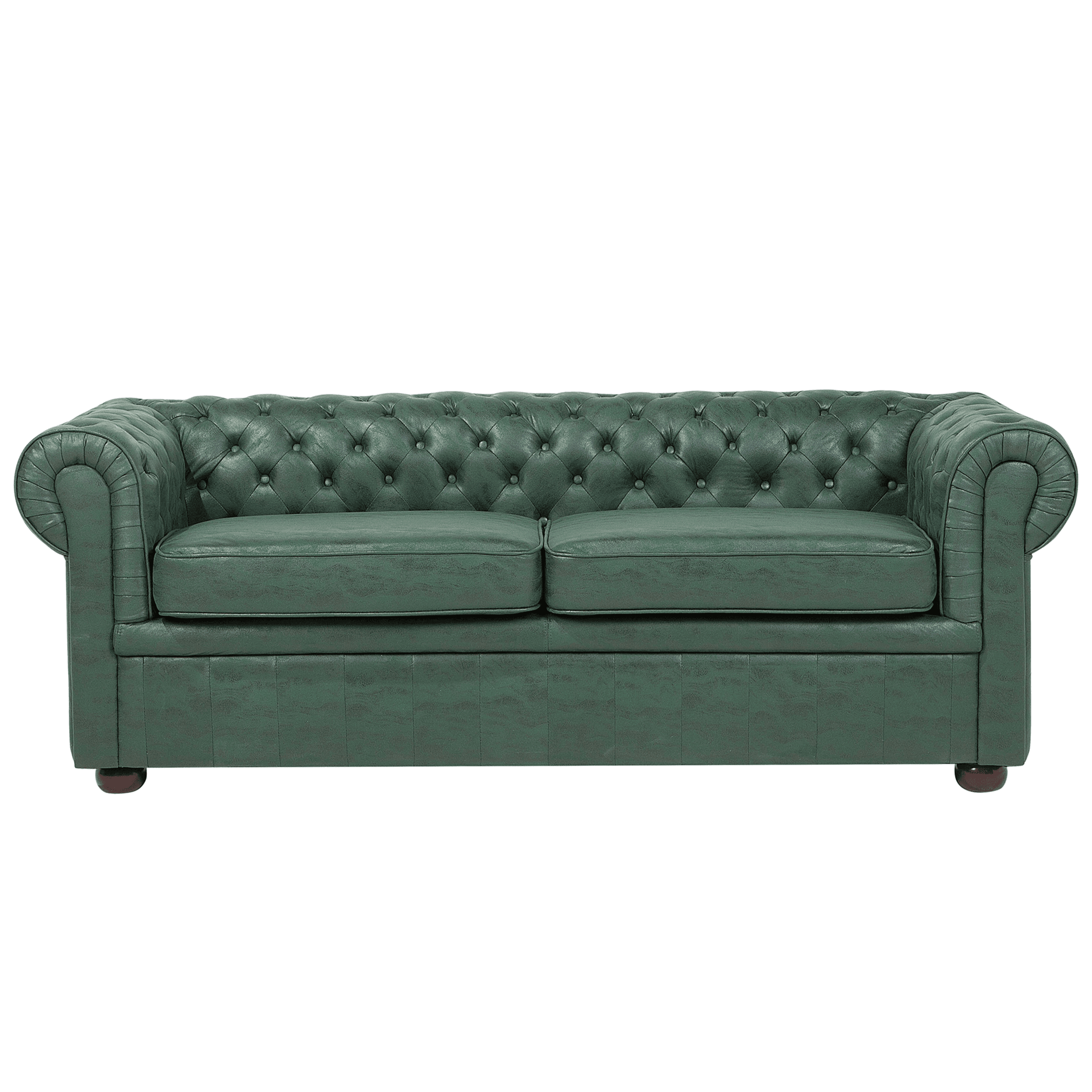 Sohva CHESTERFIELD keinonahka Vihreä 3-istuttava