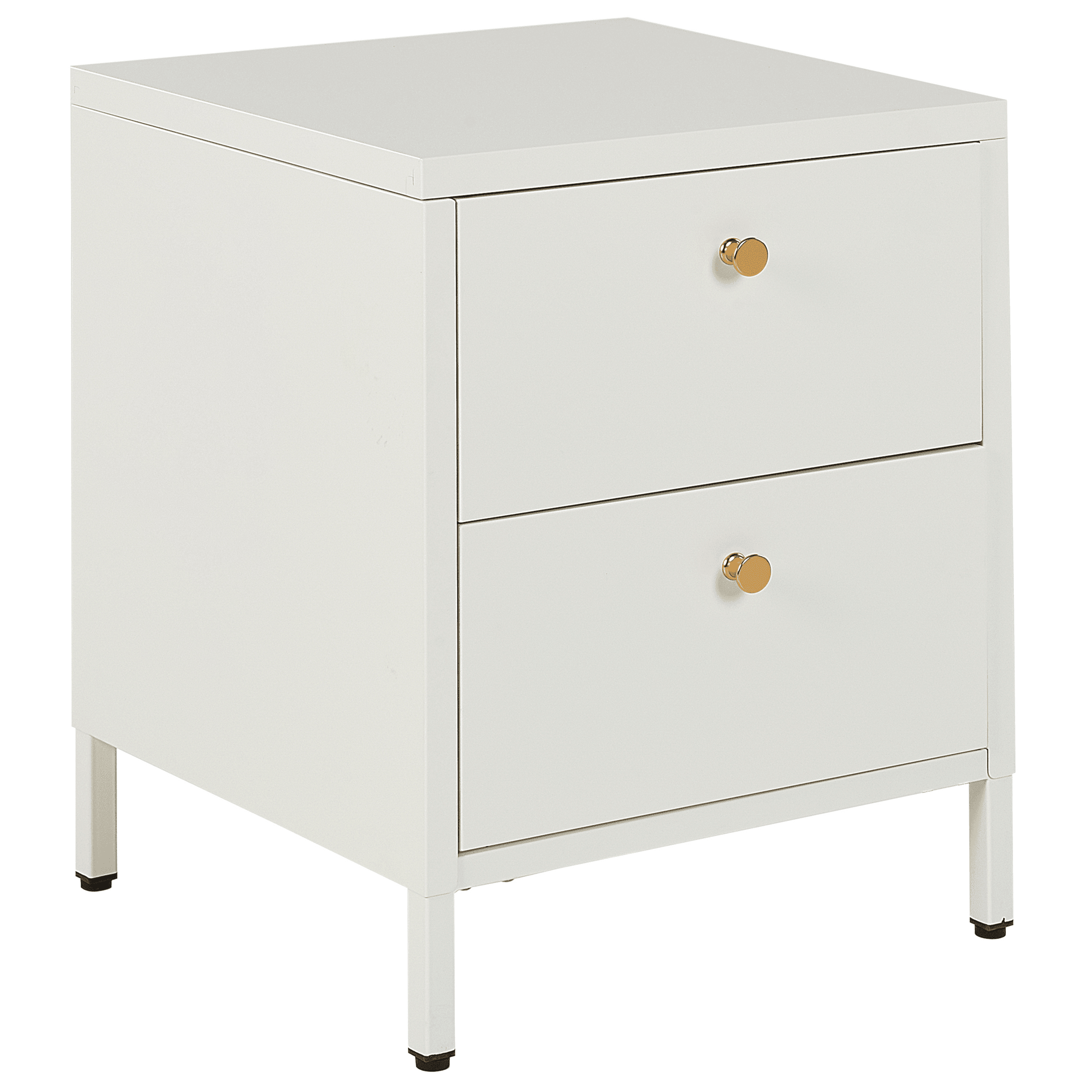 Yöpöytä 2 laatikolla KYLEA metalli Valkoinen