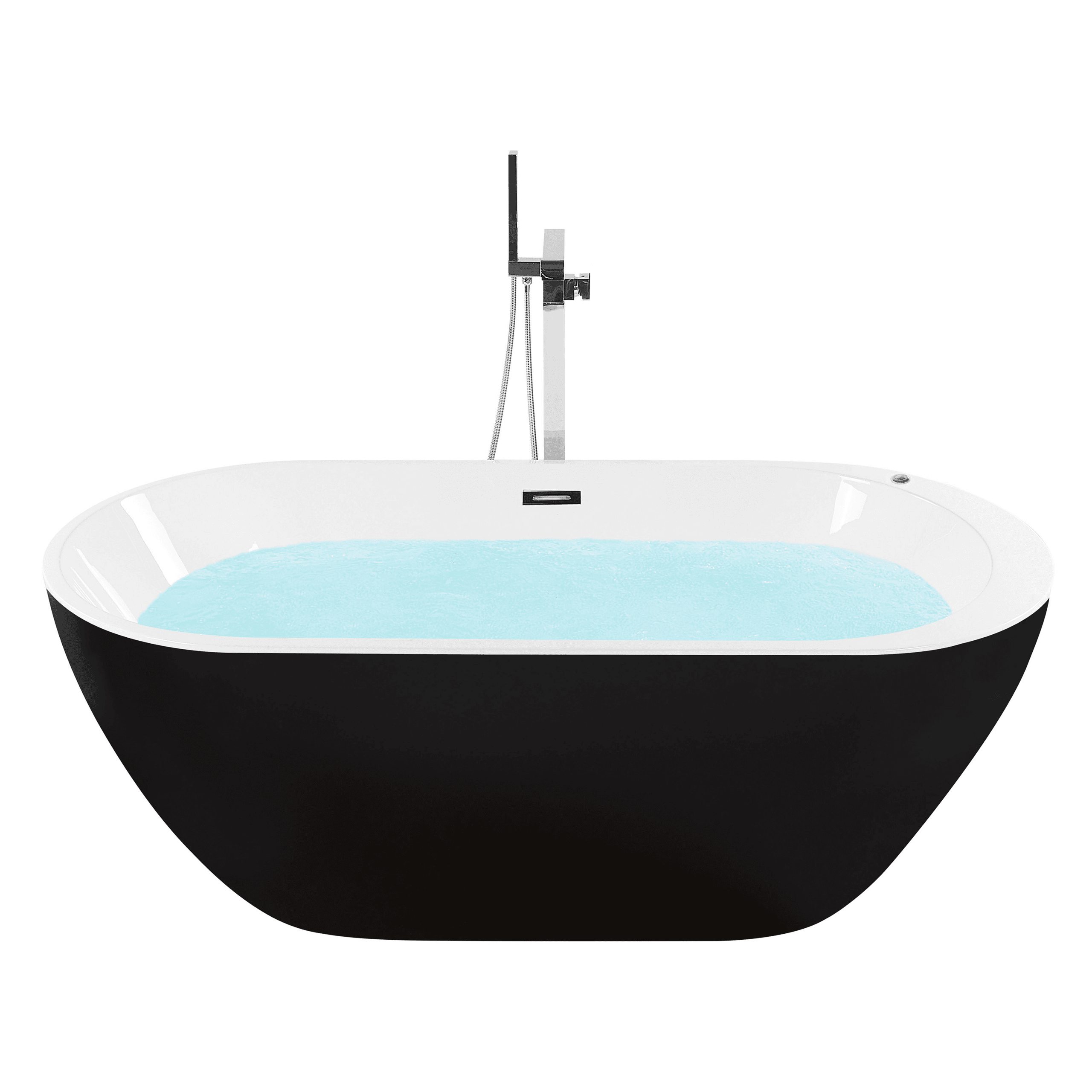 Vapaasti seisova poreamme LED-valolla NEVIS 170 x 80 cm Musta