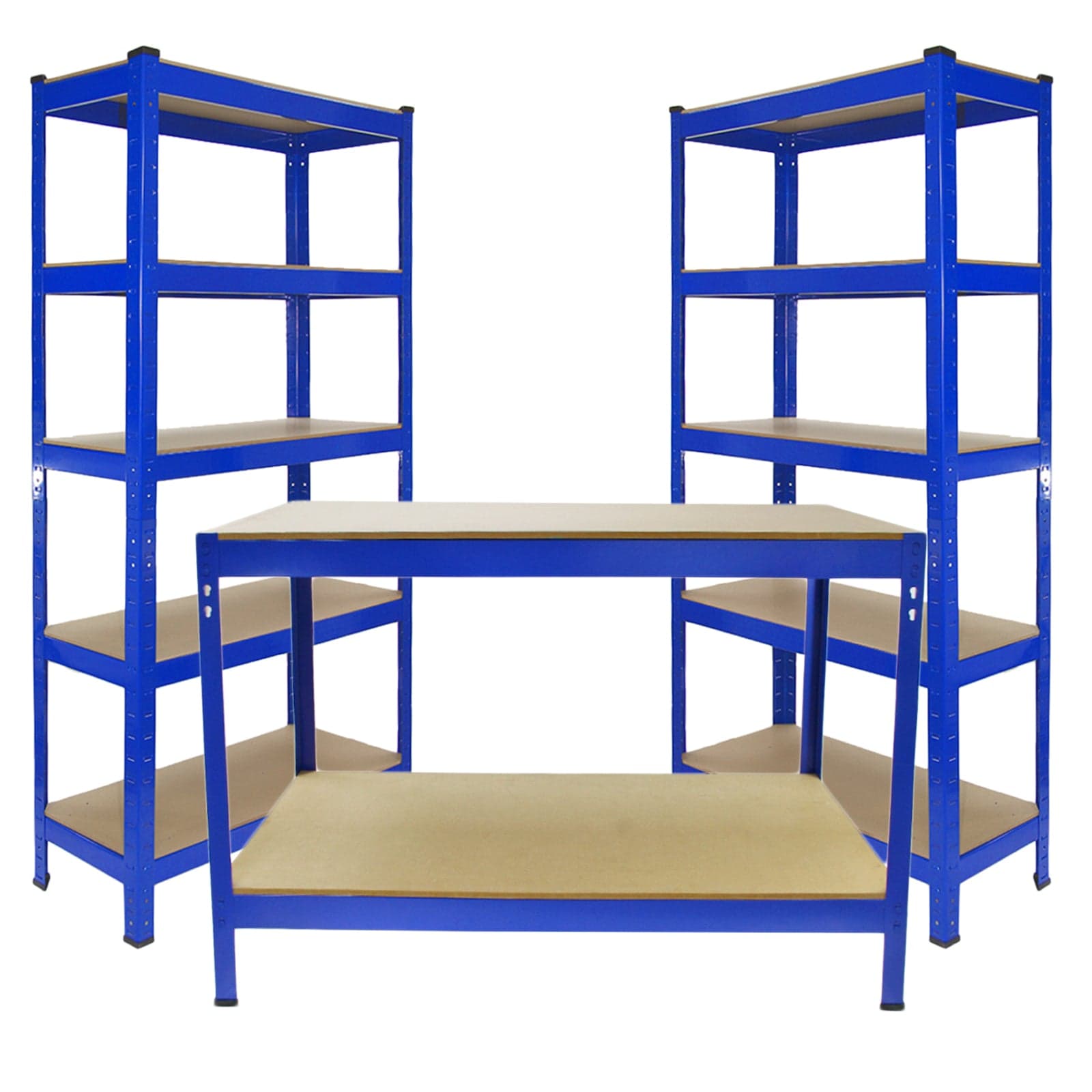 Monster Racking 2 x T-Rax 75 cm sininen ja metallinen säilytystyöpöytä