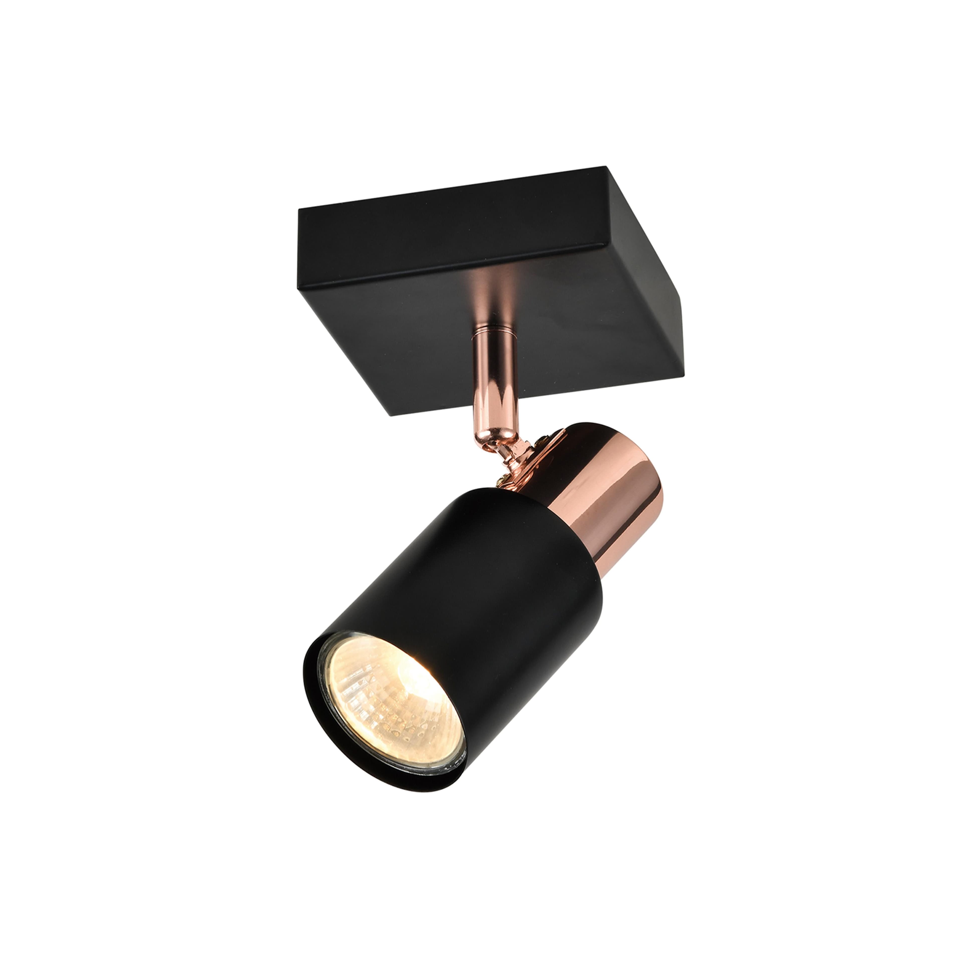 NETTLIFE Kattospottivalaisin Kattospottivalaisimet 1 musta GU10- lamppu, 355° säädettävä – Nettlife