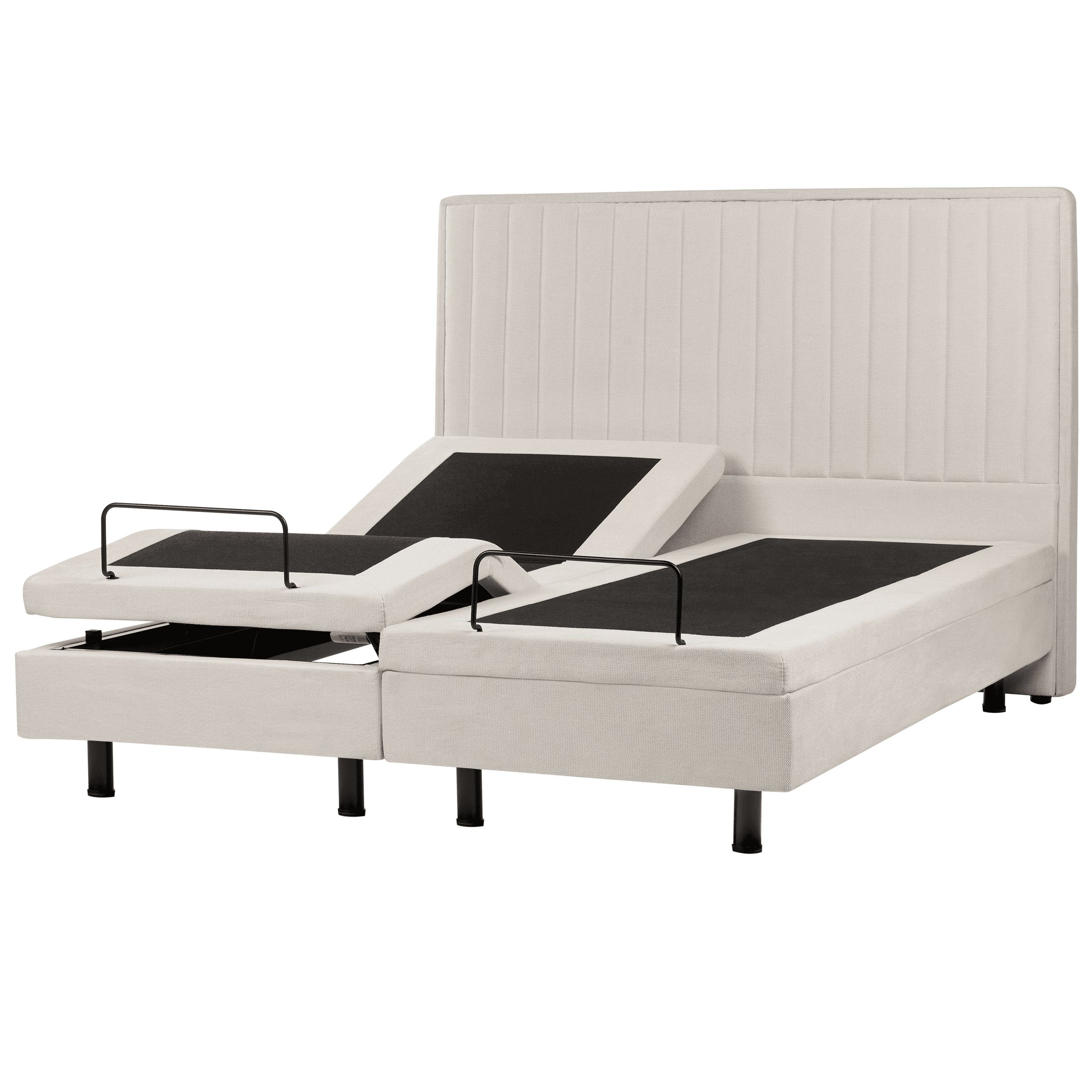Säädettävä sänky kangas DUKE II 160 x 200 cm Vaaleanbeige