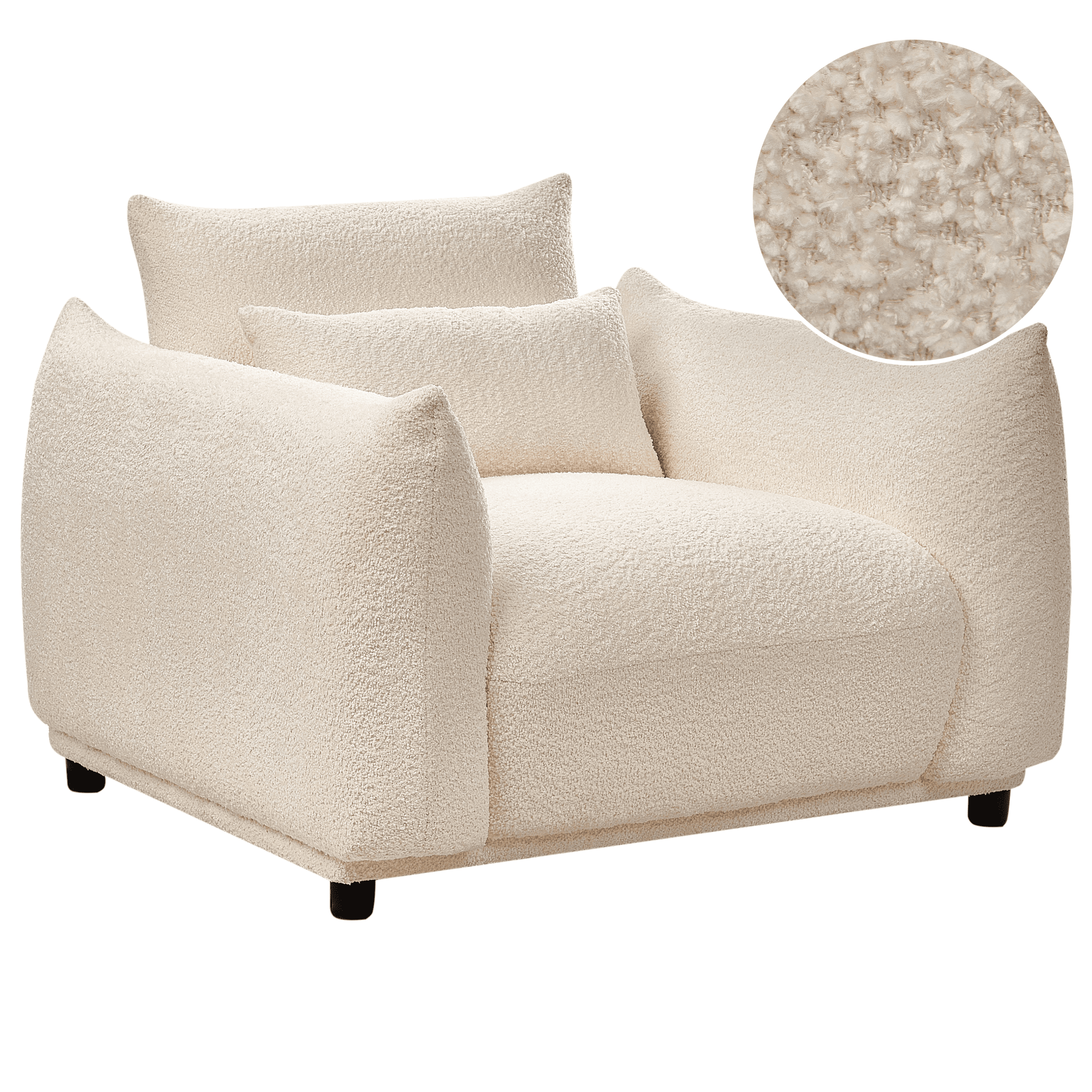 Nojatuoli JAMSA buklee Luonnonvalkoinen – Beliani