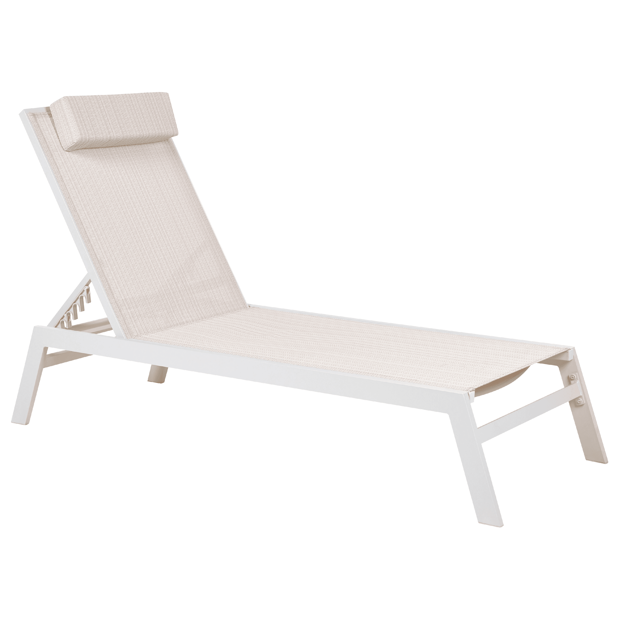 Aurinkotuoli CATANIA kallistettava metalli Beige