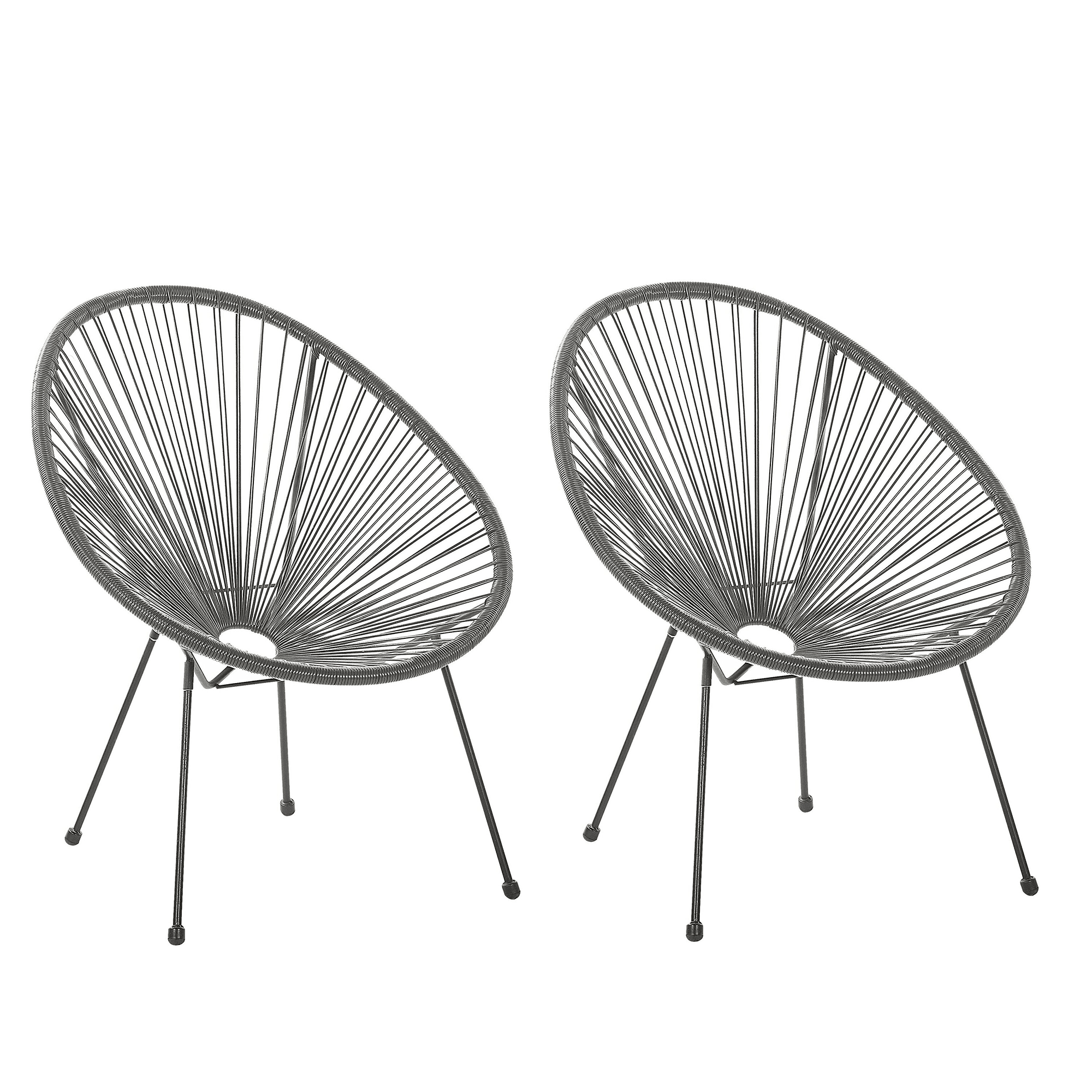 Puutarhatuolisetti 2 kpl ACAPULCO II polyrottinki Tummanharmaa – Beliani