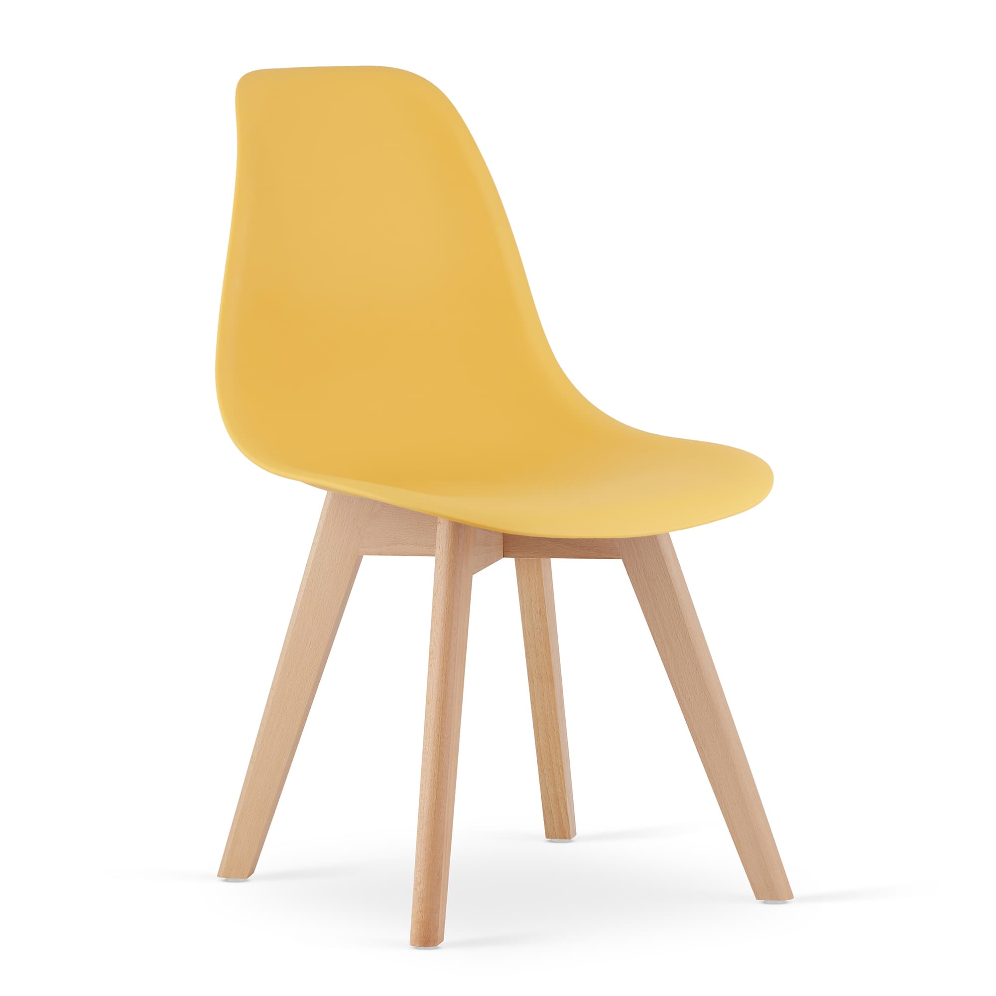 KITO-tuoli, sinapinkeltainen, luonnonväriset jalat (1 kpl) – Leobert