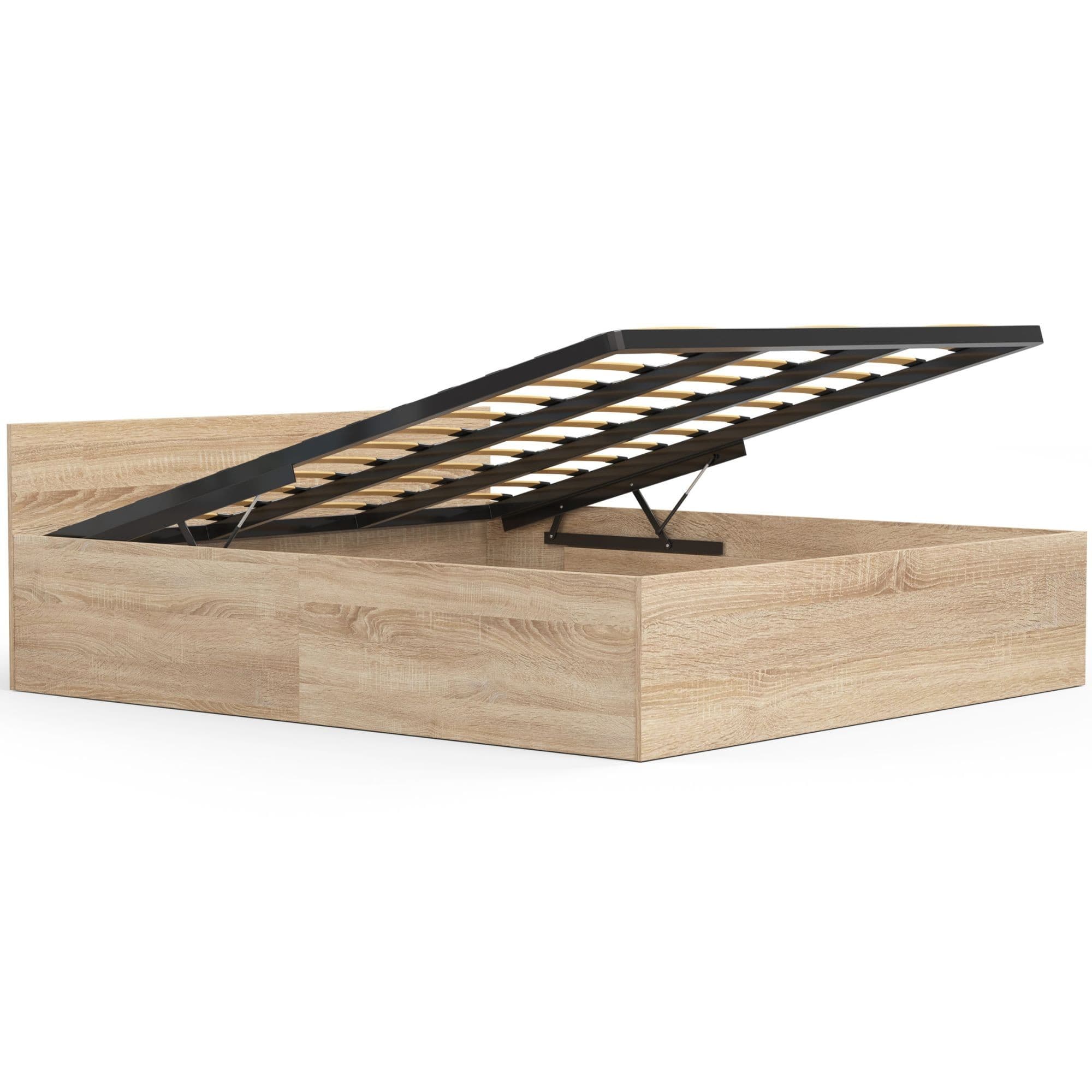 Akord Sänky Säilytyslaatikolla Sonoma-tammi 200x180x68 – Akord