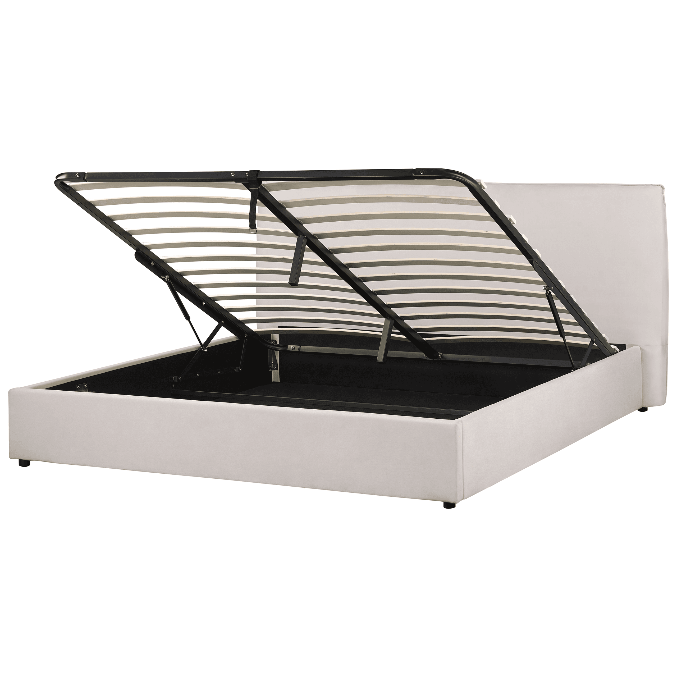 Sänky säilytystilalla sametti LAVAUR 180 x 200 cm Luonnonvalkoinen