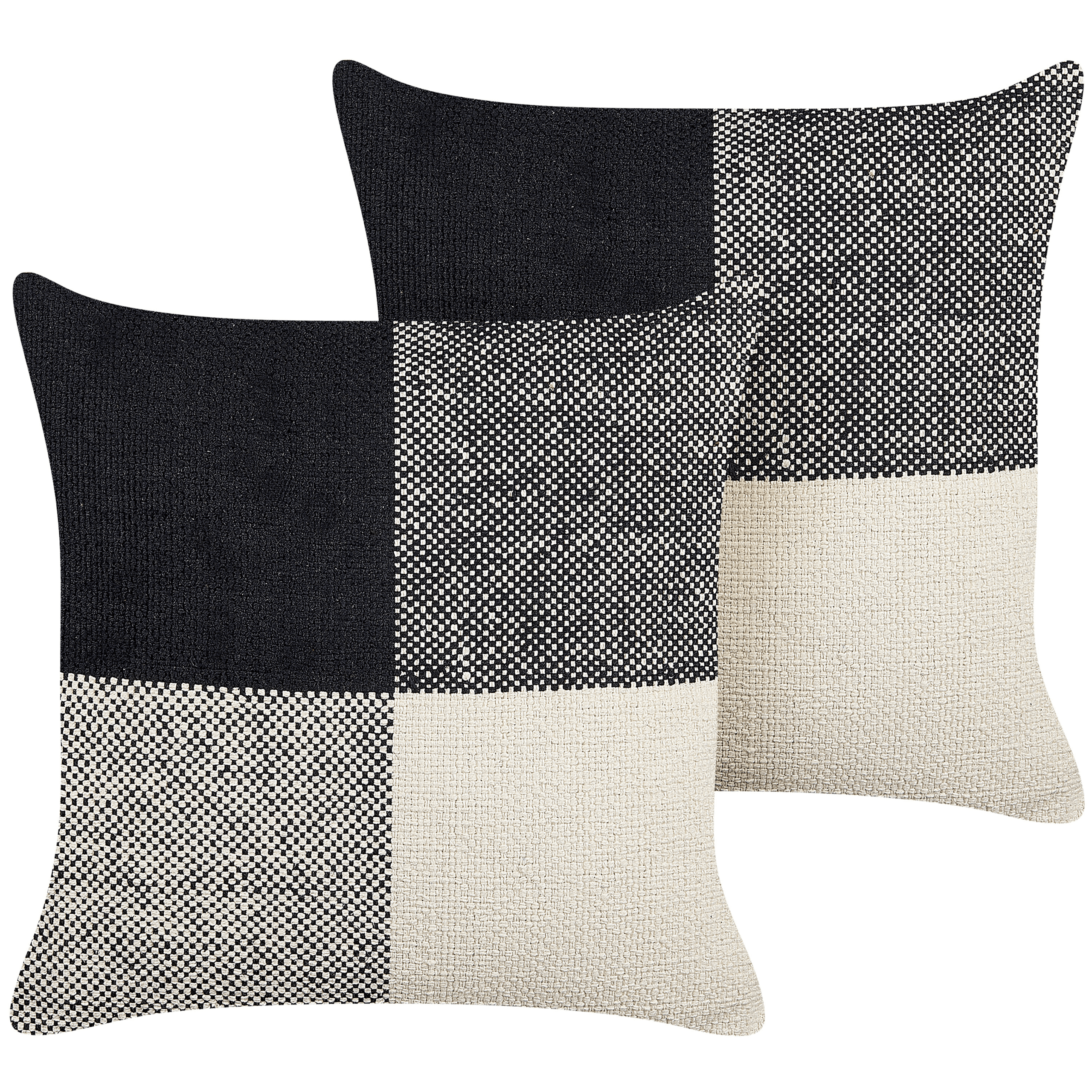 Koristetyynysetti 2 kpl LAELIA puuvilla 45 x 45 cm Musta Tilkkutäkki
