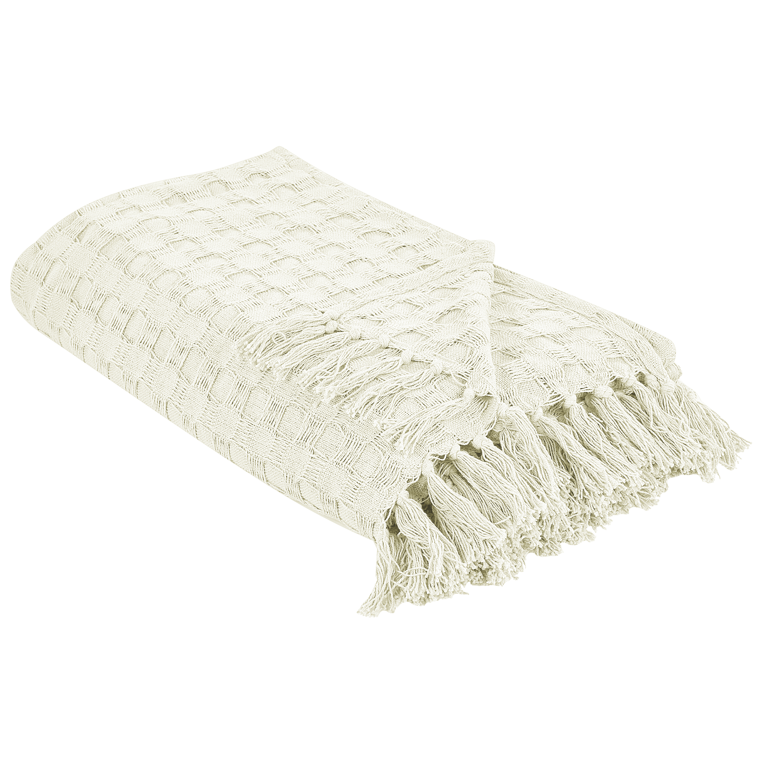 Päiväpeitto BERE puuvilla 200 x 220 cm Luonnonvalkoinen – Beliani