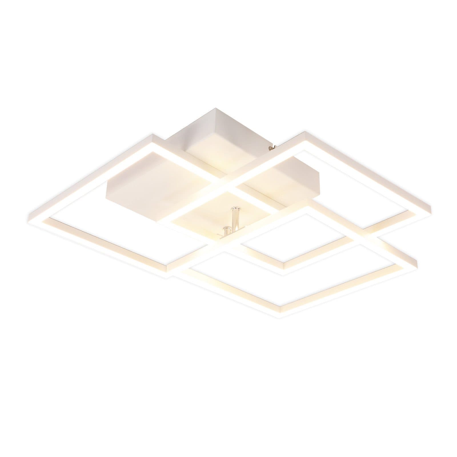 NETTLIFE LED - kattovalaisin olohuoneeseen, valkoinen, himmennettävä, neliönmuotoinen, moderni, 36 W, kaukosäätimellä – Nettlife