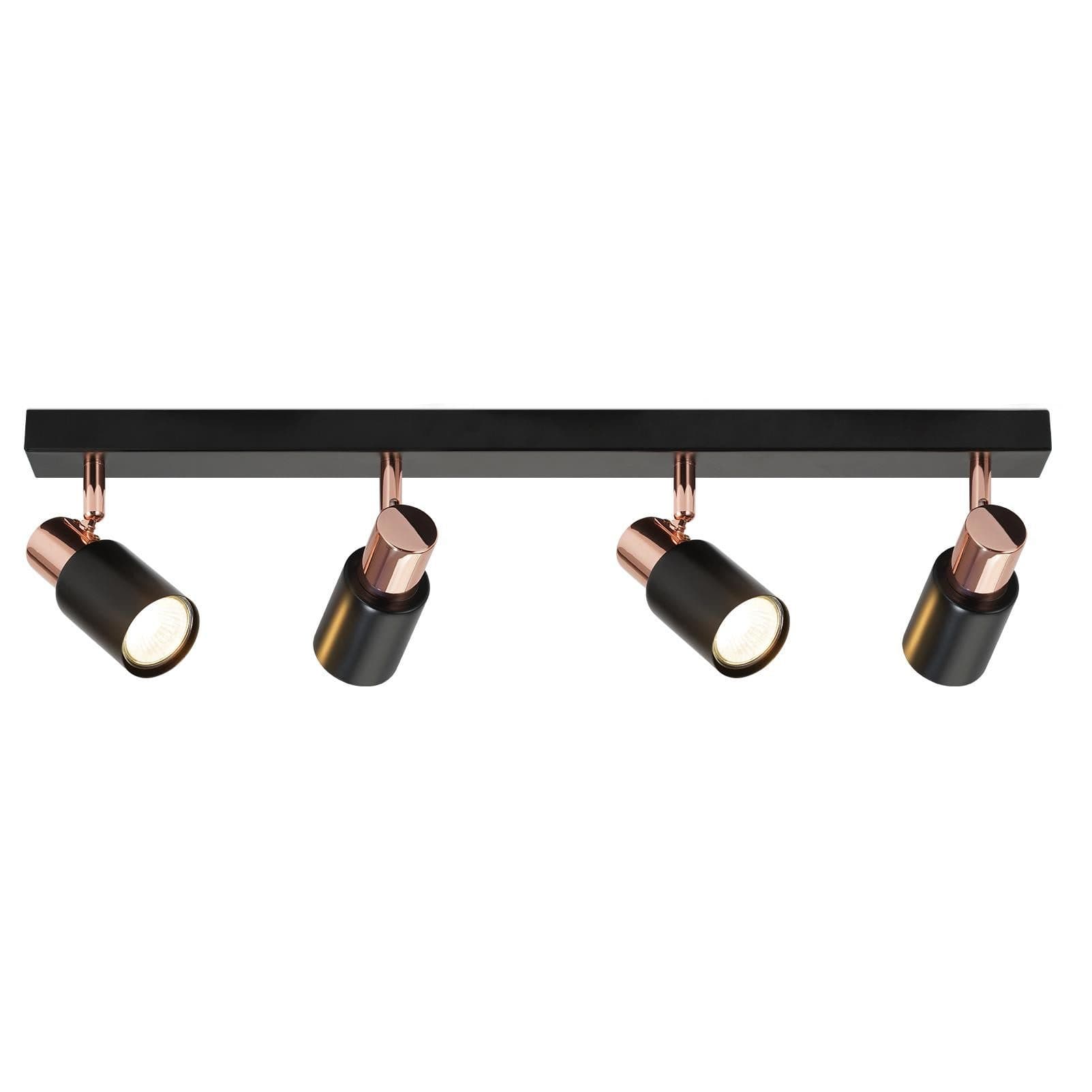 NETTLIFE kattokohdevalaisin, 4 lamppua, keittiön GU10- valaisin, 355° kääntyvä kattovalaisin, moderni kohdevalo