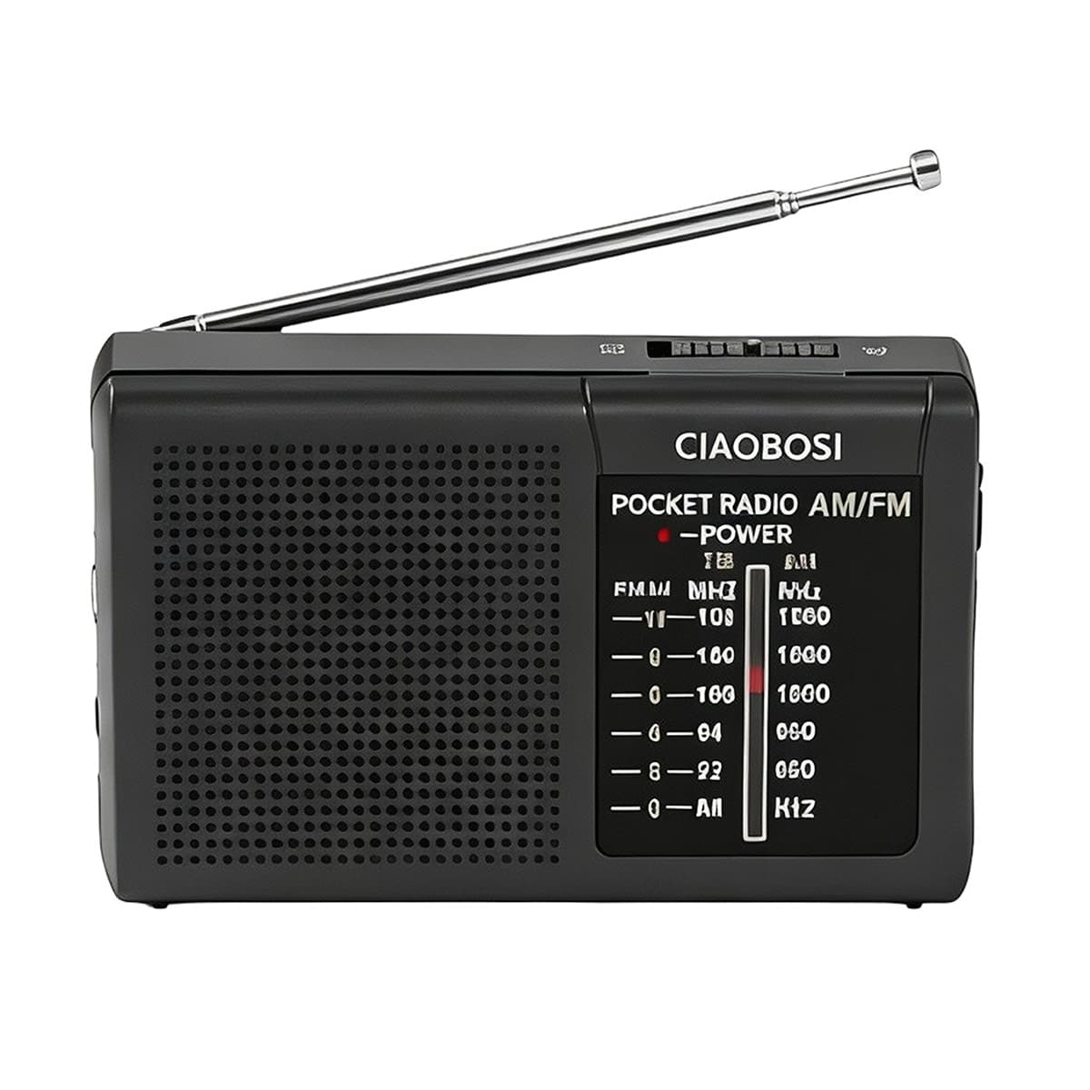Mini taskuradio FM- ja AM-taajuuksilla, teleskooppiantenni ja kaiutin