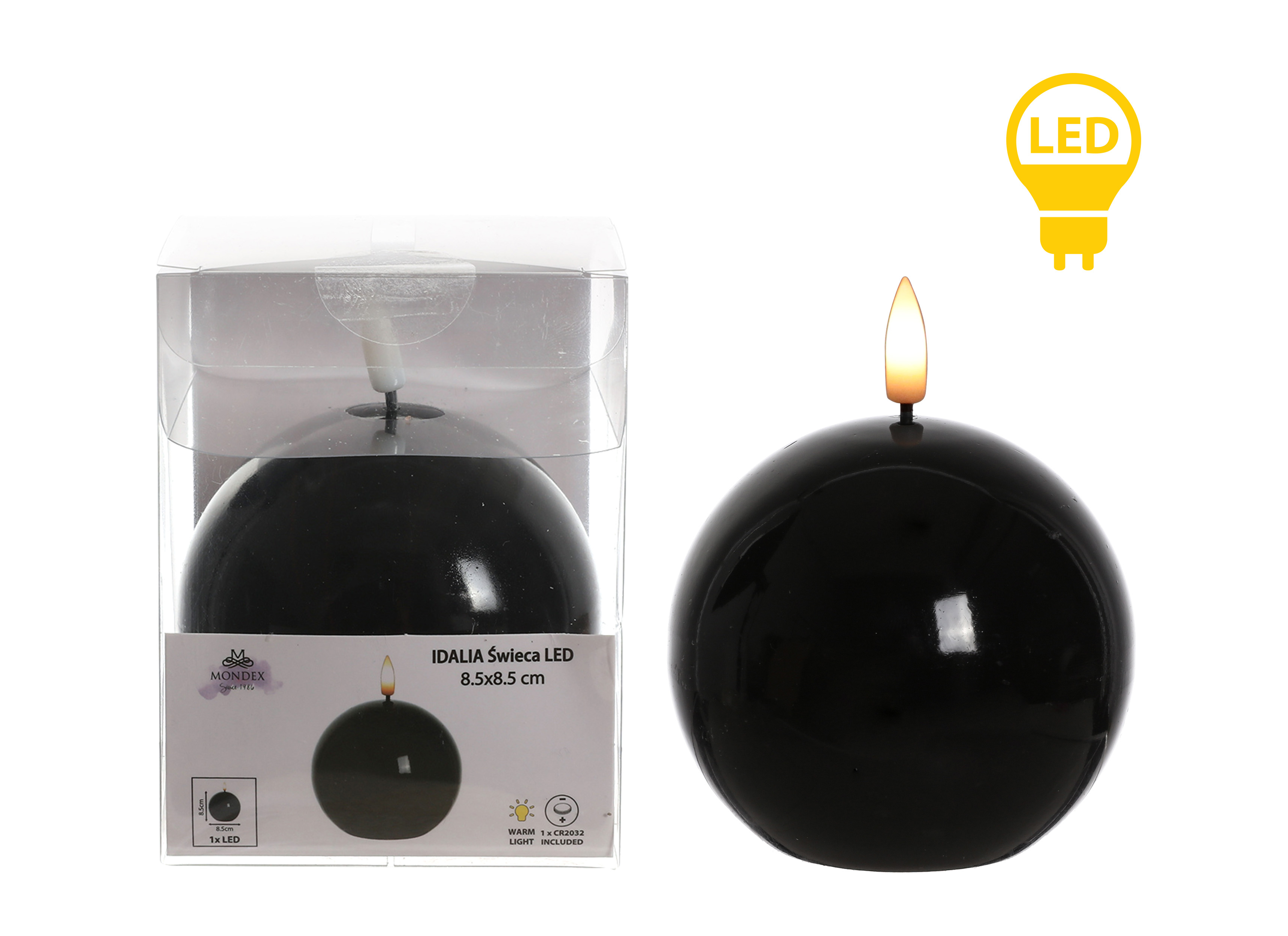 LED-kynttilä IDALIA 9 x 11 cm valkoinen 1 kpl