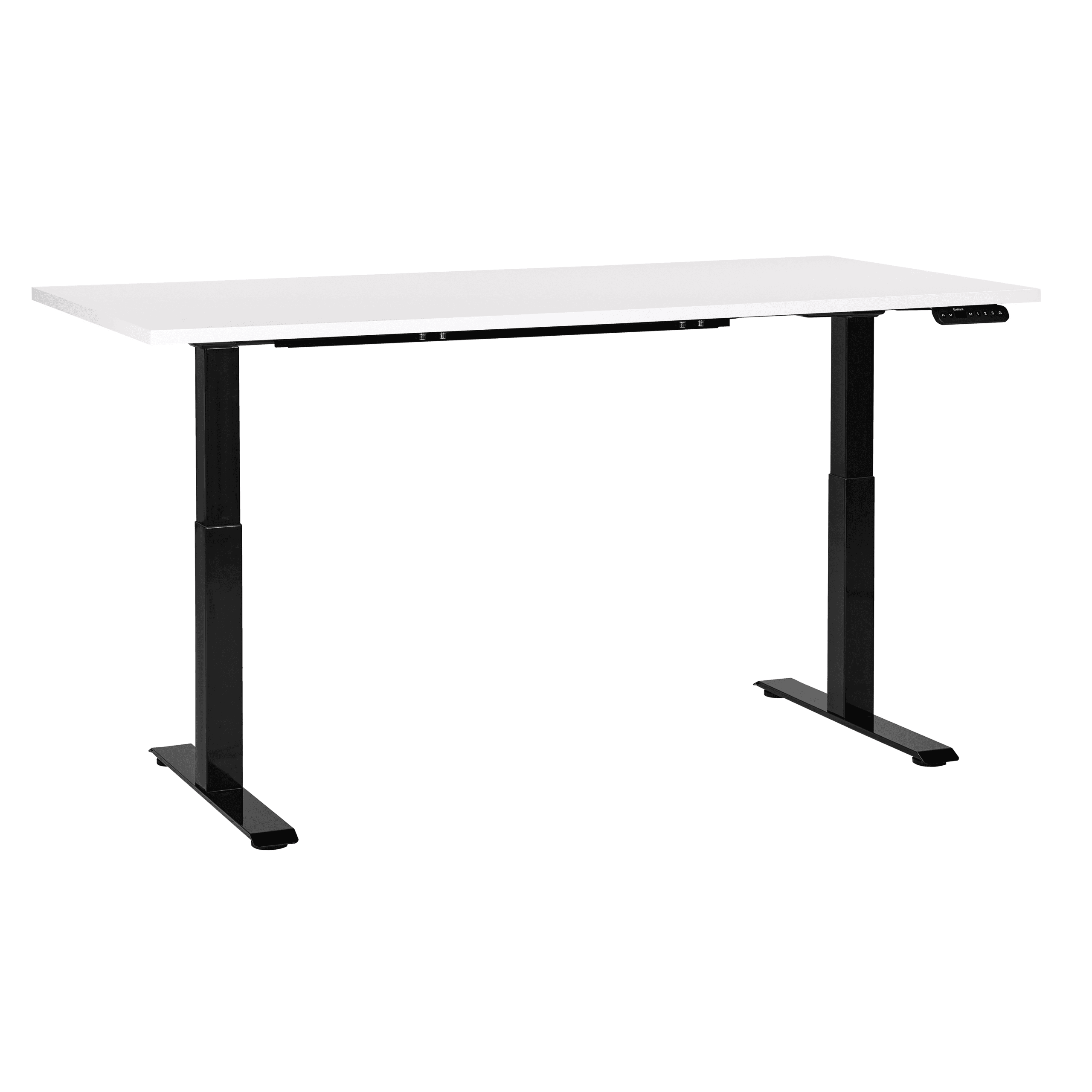 Sähkösäädettävä työpöytä DESTINES Valkoinen/musta 160 cm 72 cm