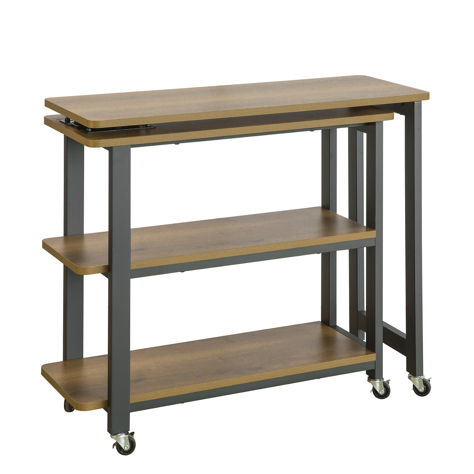 SoBuy Kestävää teollisuustyyliä l-pöytä FWT83-PF rullilla – SoBuy