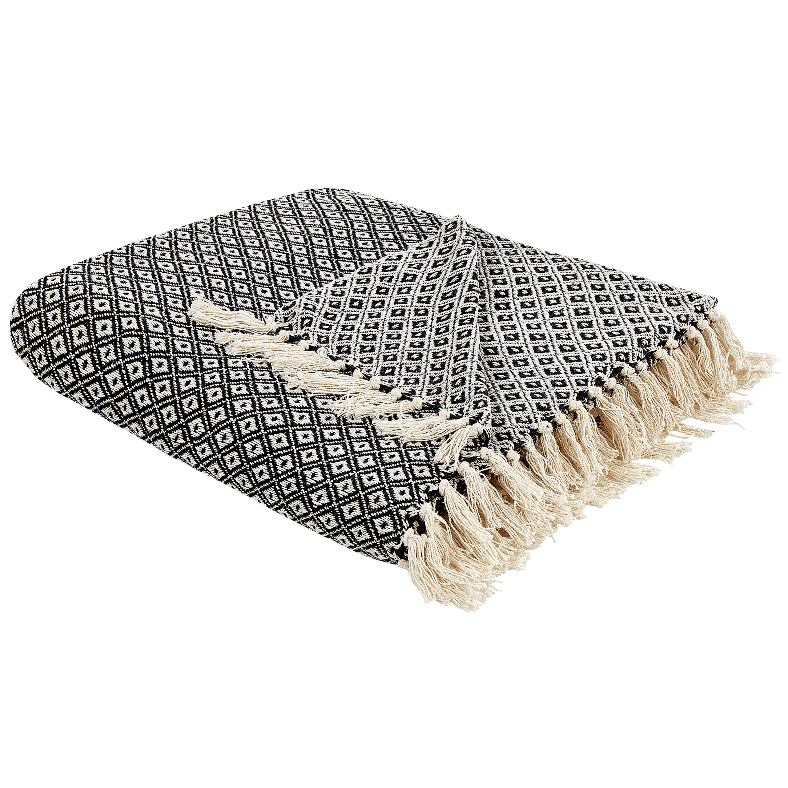 Torkkupeitto CHYAMA puuvilla 220 x 240 cm Musta – Beliani