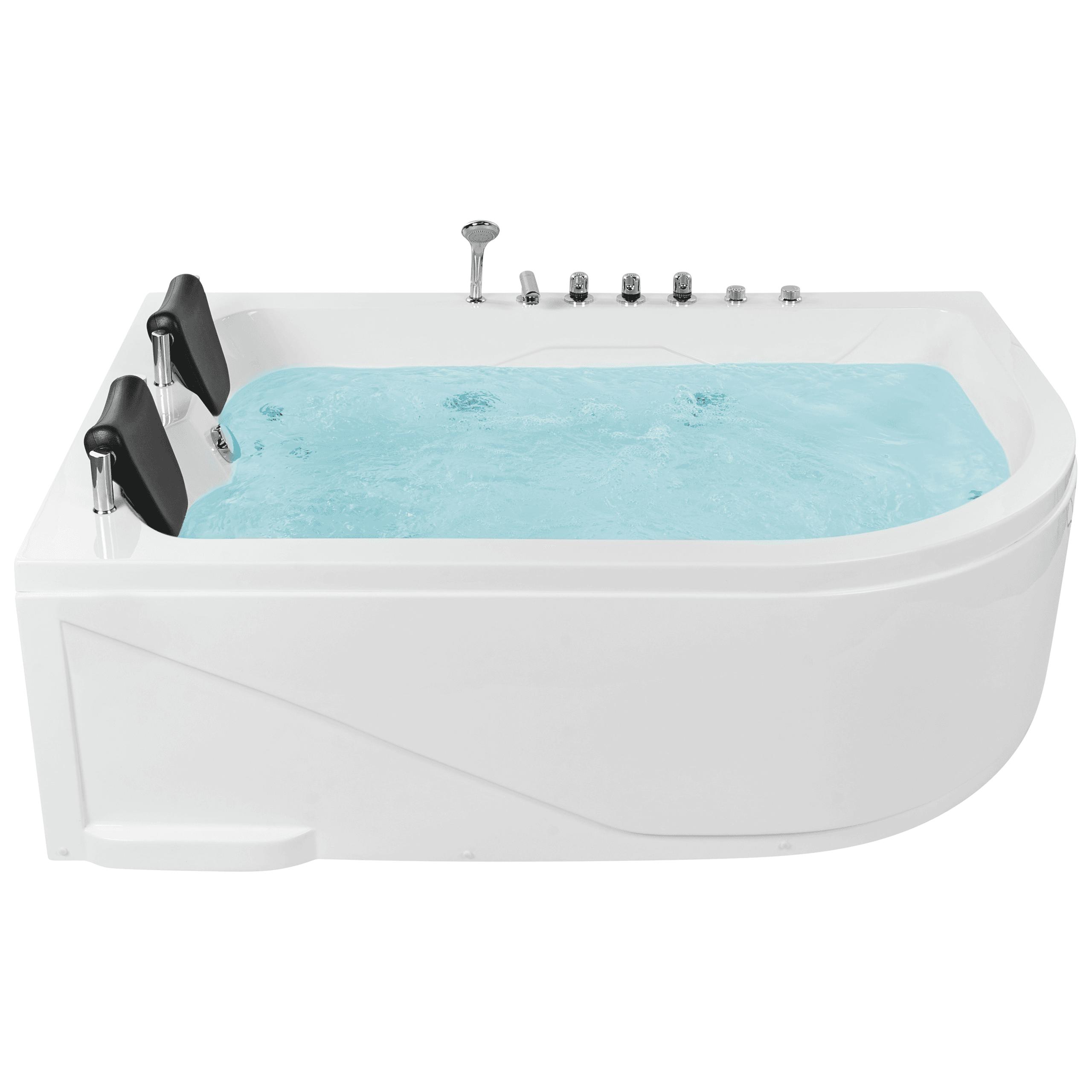 Kulmaporeamme LED-valolla CALAMA Oikea 180 x 120 cm Valkoinen