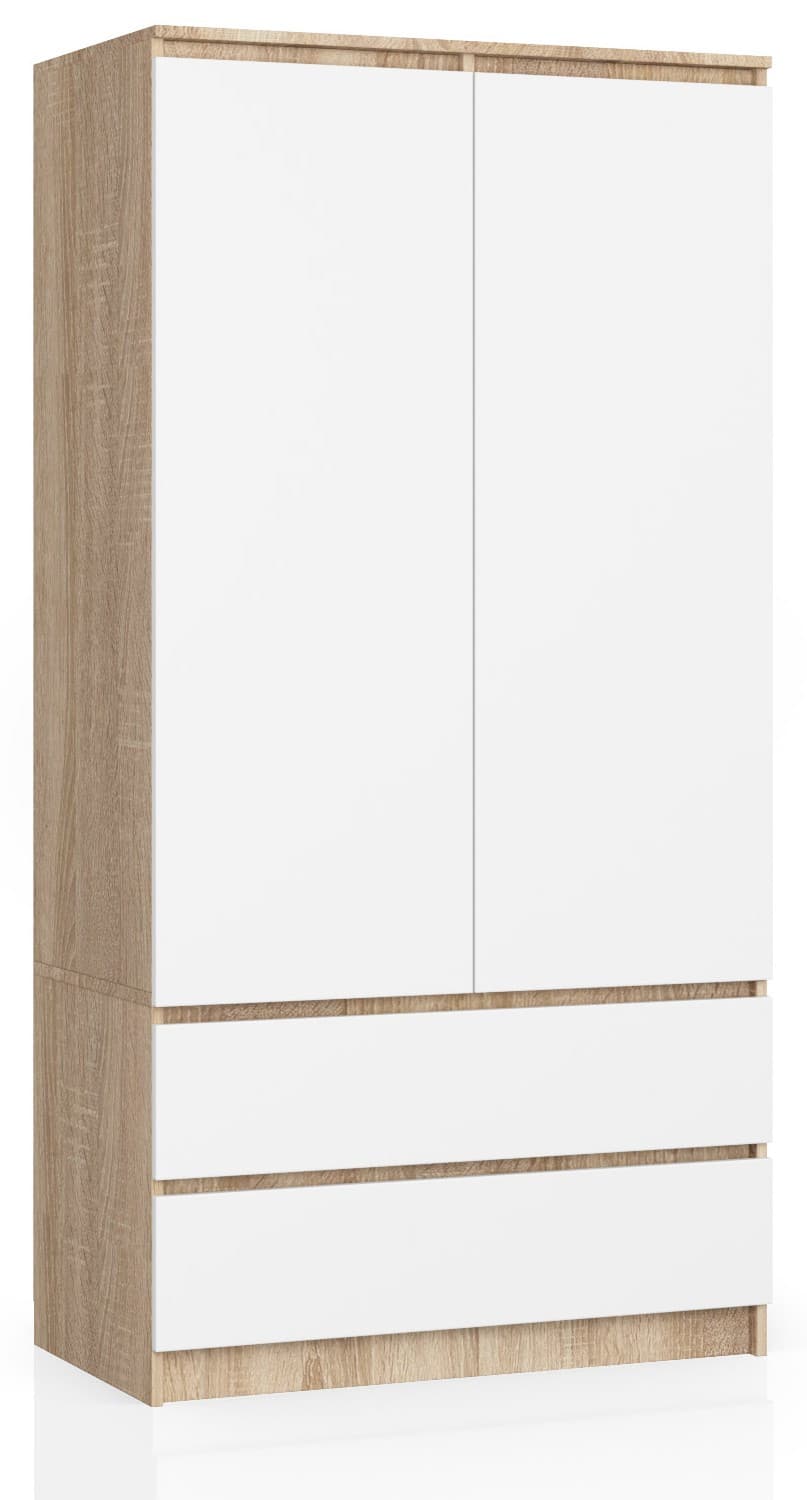 Akord Vaatekaappi Sonoma-tammi/Valkoinen 90x51x180 – Akord