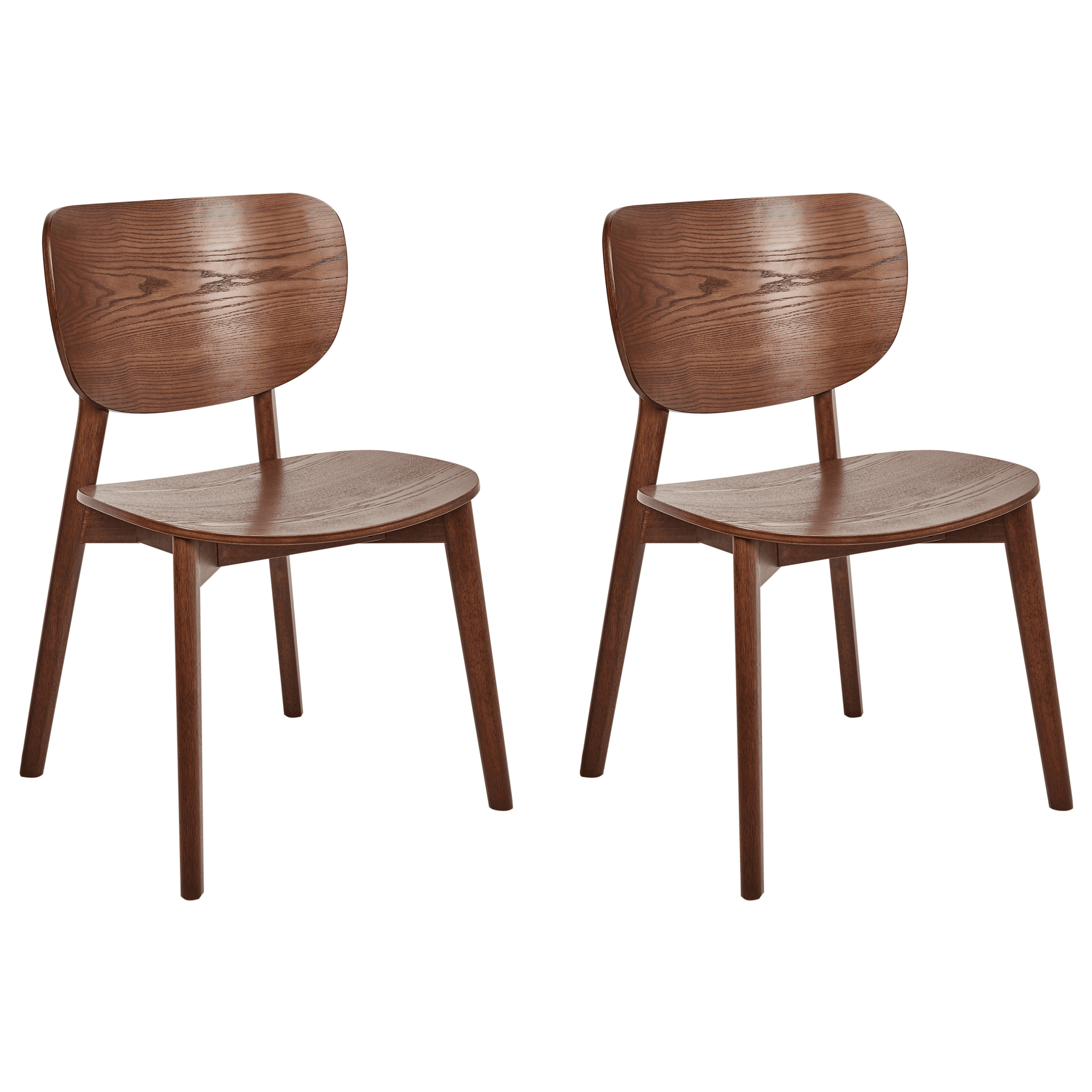 Ruokatuolisetti 2 kpl OVERLY puu Ruskea – Beliani