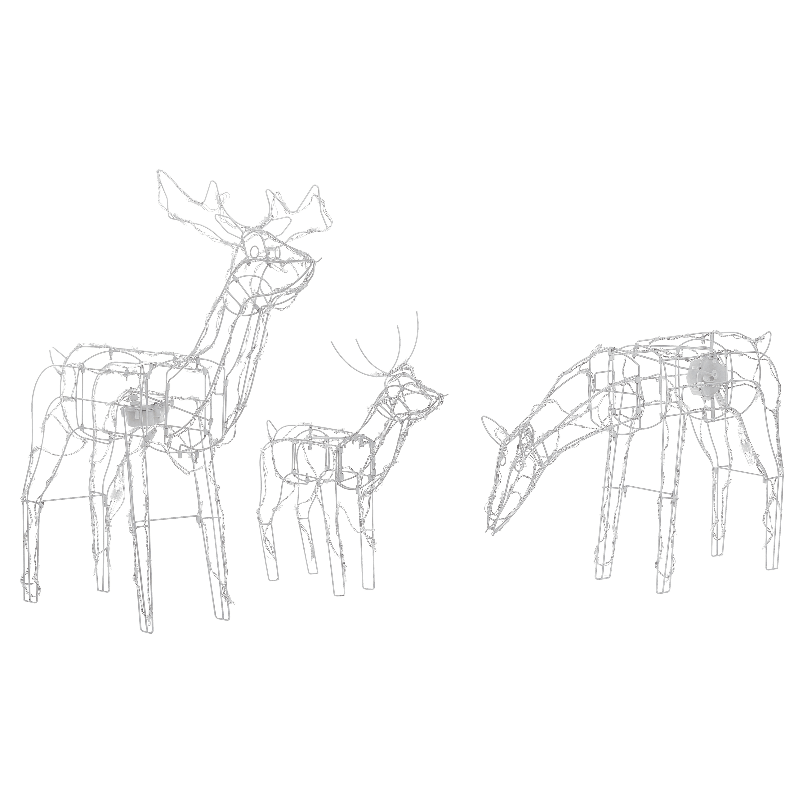 Ulkokoriste LED-valo MIKKELI Liikkuva poro 76/47/52 cm Valkoinen – Beliani