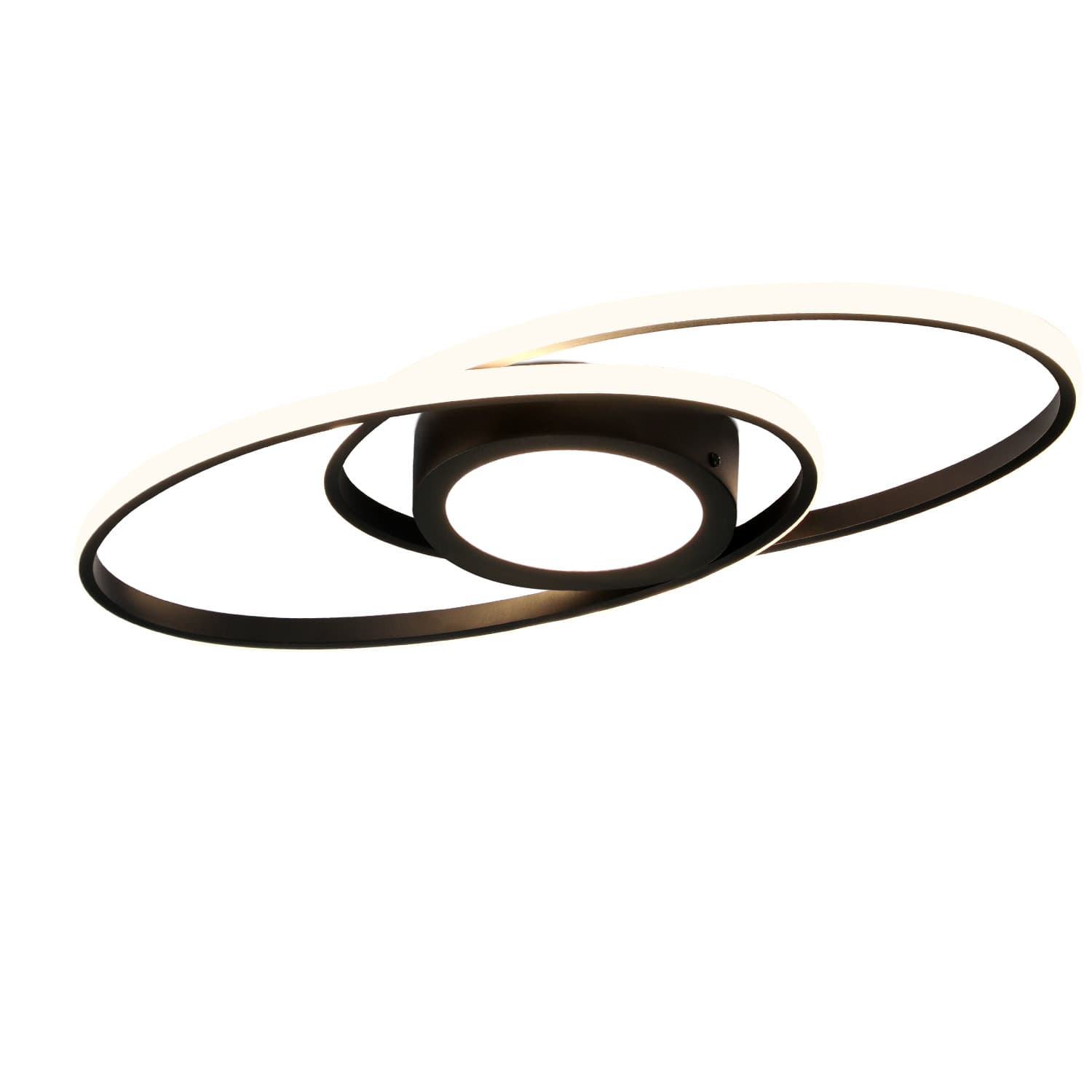 NETTLIFE LED - kattovalaisin, musta 3000K -6500K, himmennettävä 48W, lastenhuoneeseen olohuoneeseen Kaukosäätimellä moderni, makuuhuoneeseen – Nettlife