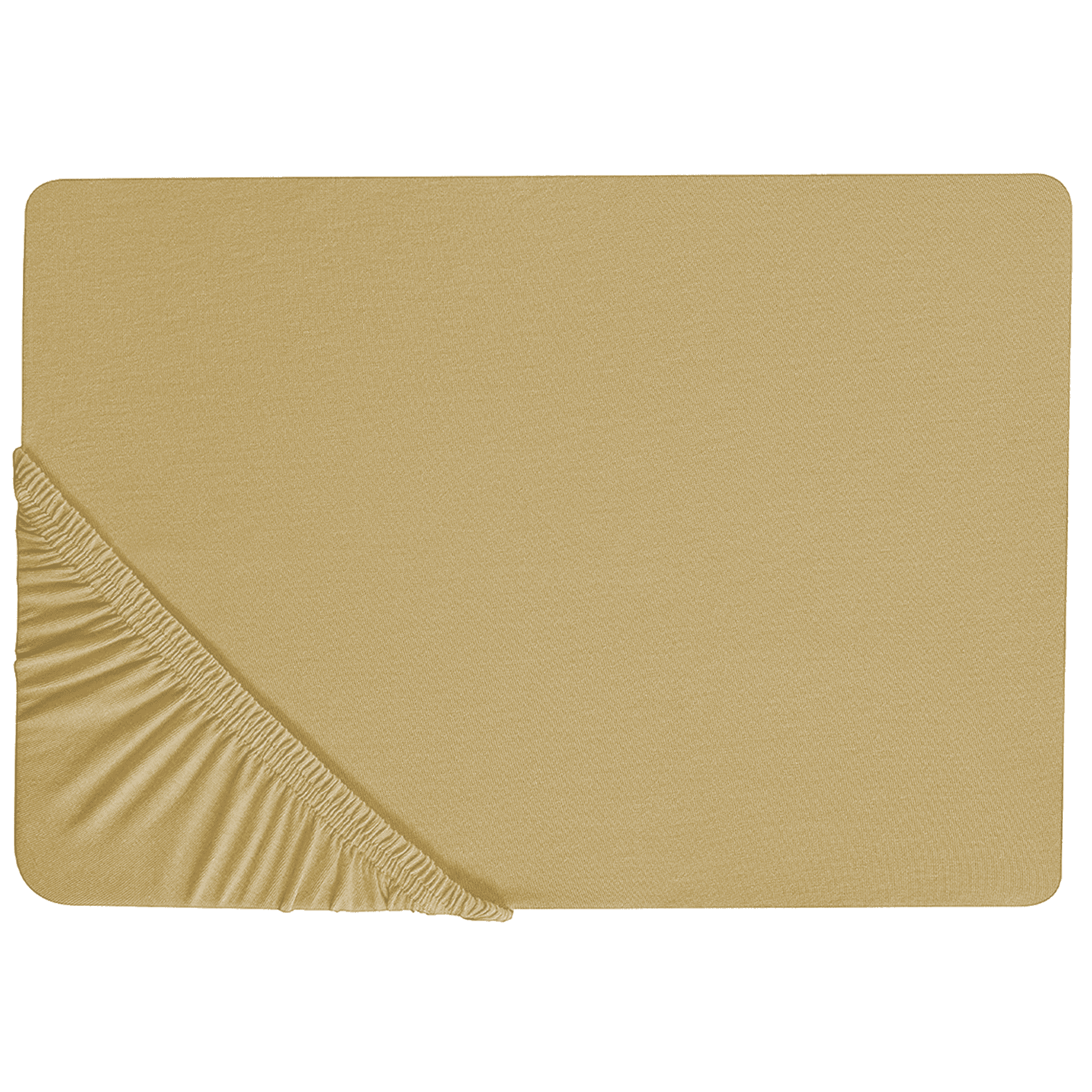 Muotoonommeltu lakana JANBU puuvilla 140 x 200 cm Oliivinvihreä – Beliani