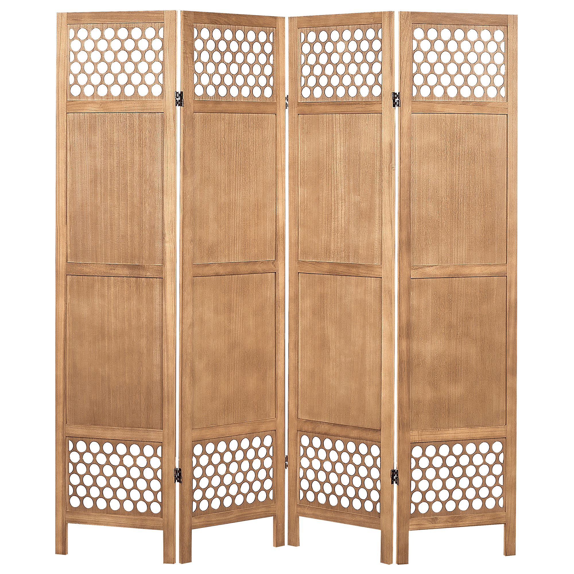 Tilanjakaja 4 paneelia CERTOSA Vaaleanruskea 163 cm 170 cm – Beliani