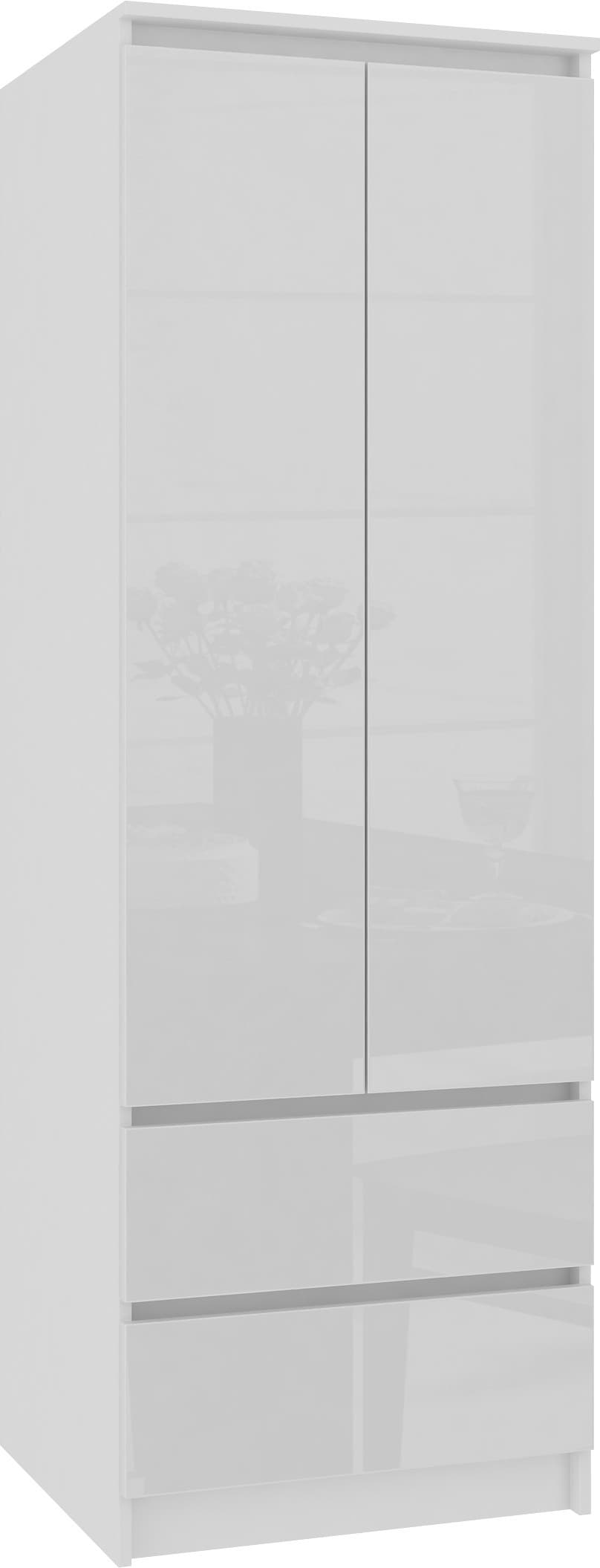 Akord Vaatekaappi Star Valkoinen/Valkoinen Kiiltävä 60x51x180 – Akord