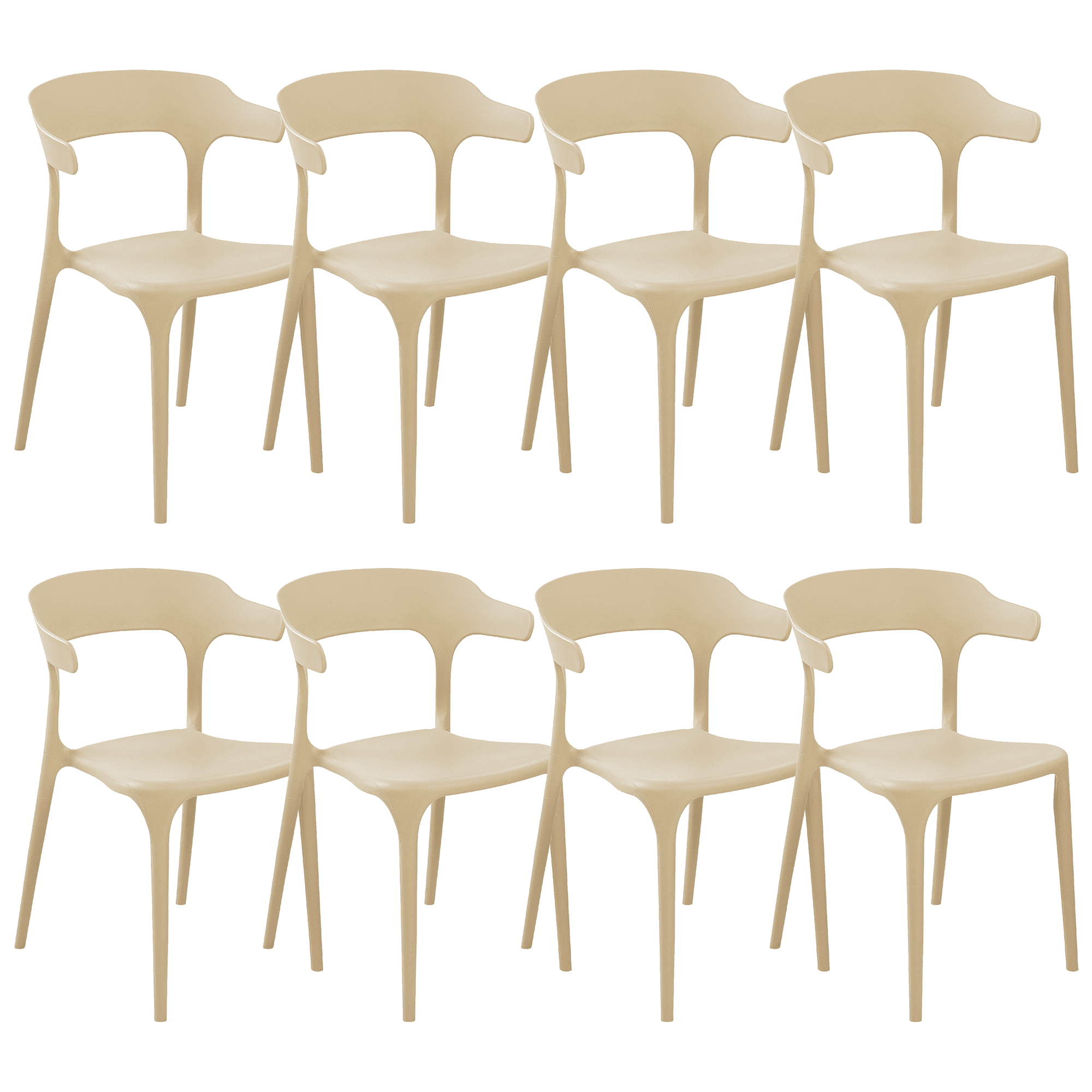 Ruokatuolisetti 8 kpl GUBBIO Hiekanbeige