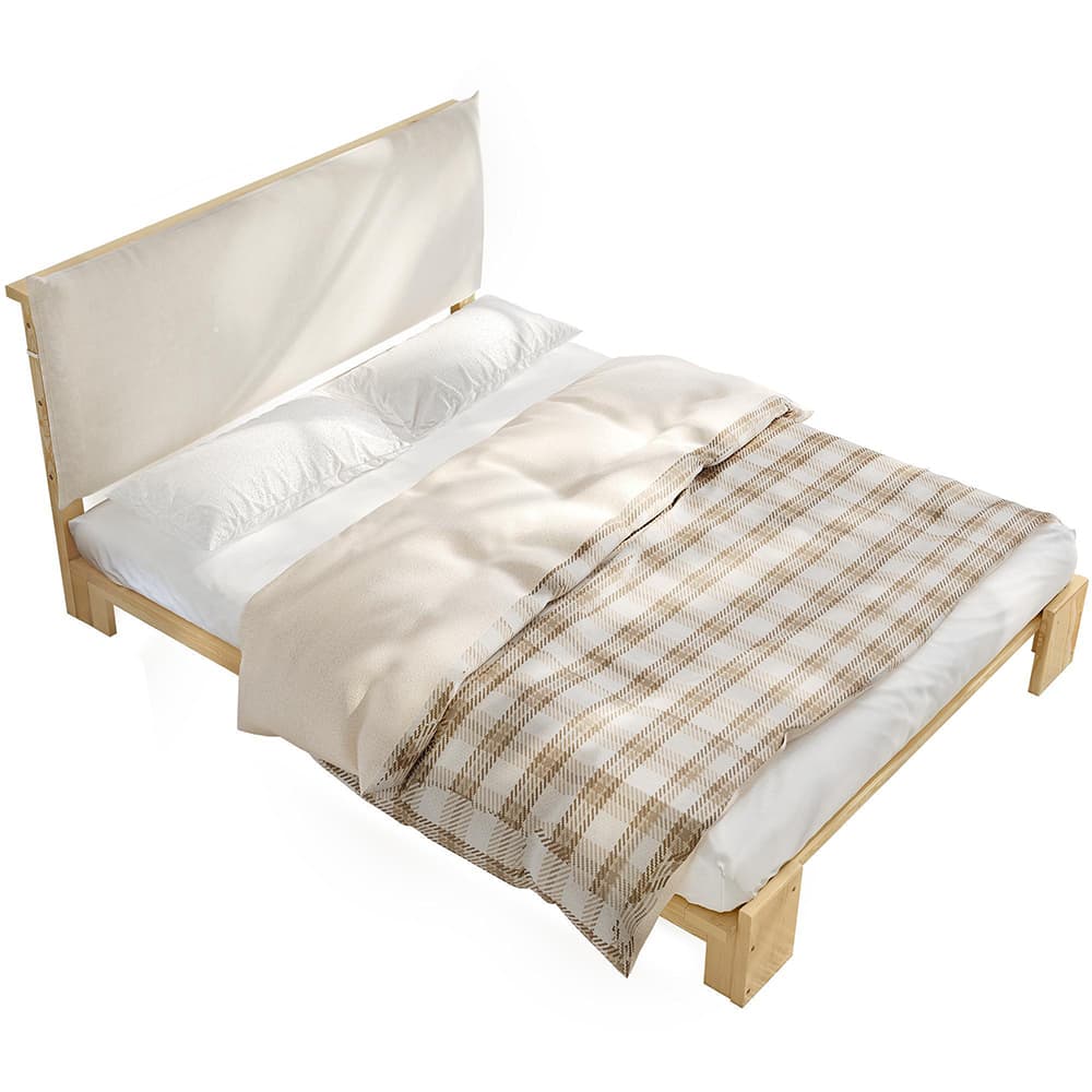 Verhoiltu sänky 140x200 cm, luonnonvärinen, leveämmillä sängynjaloilla