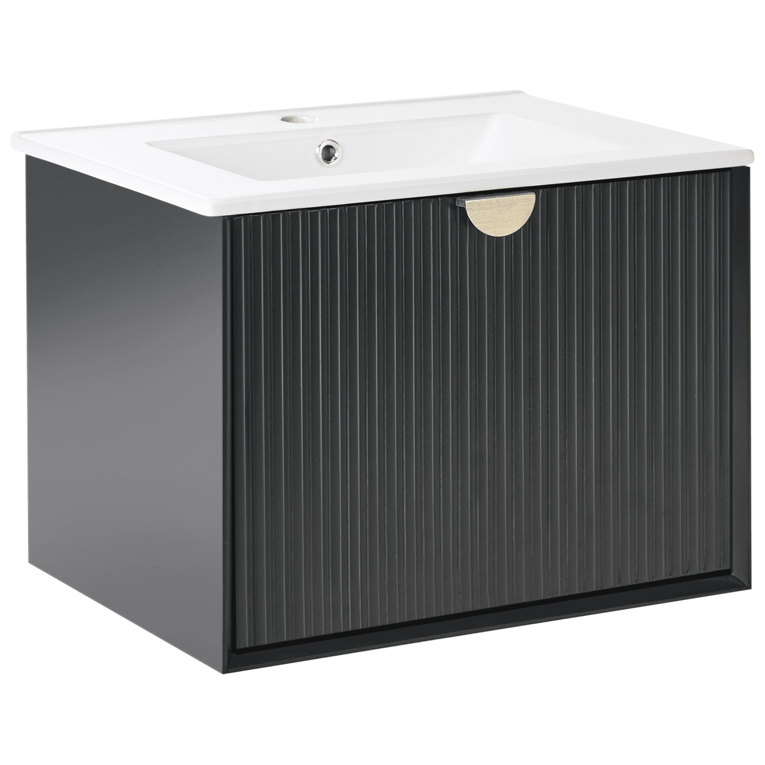 Seinäallaskaappi pesualtaalla BONAIRE 60 cm Musta – Beliani