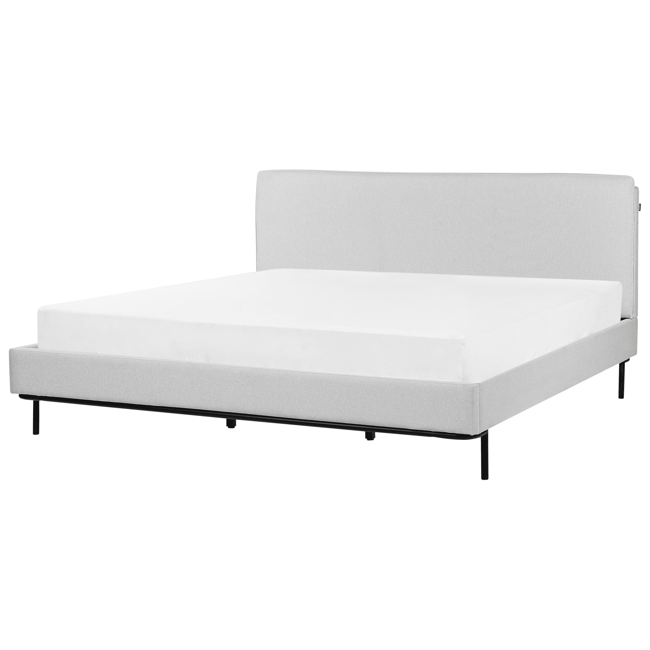 Sänky kangas CORIO 180 x 200 cm Vaaleanharmaa – Beliani